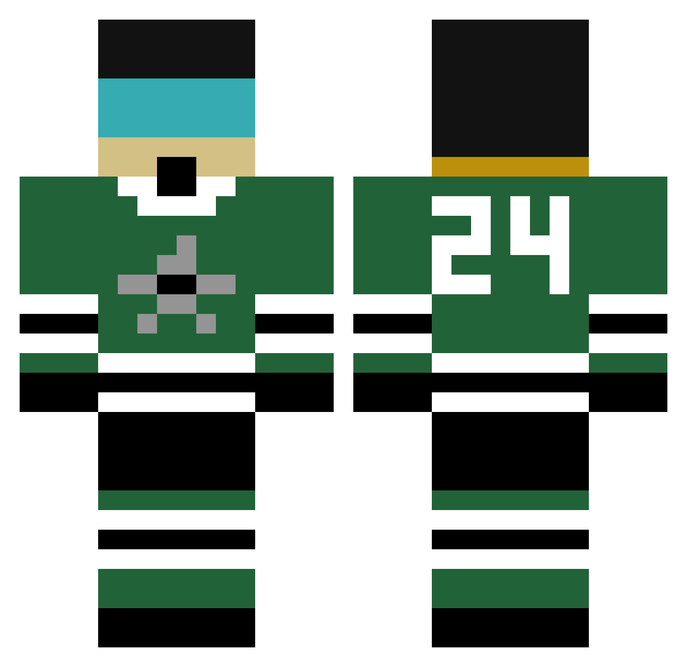 Dallas14 Minecraft skin, front and back view