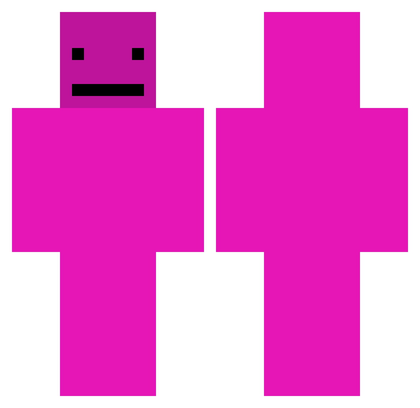 hostedaft Minecraft skin, front and back view