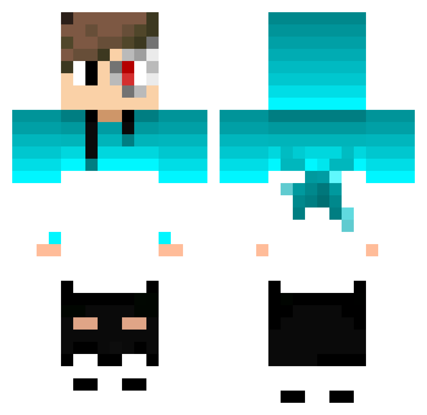 CYBONICAL Minecraft skin, front and back view