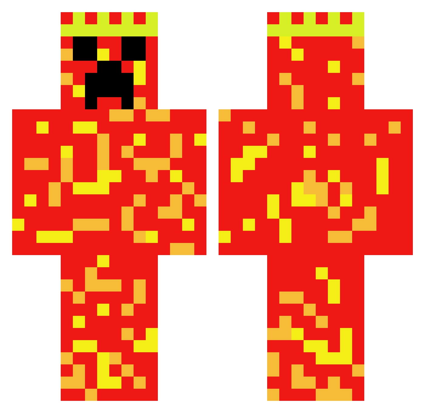SuperAxeltje Minecraft skin, front and back view