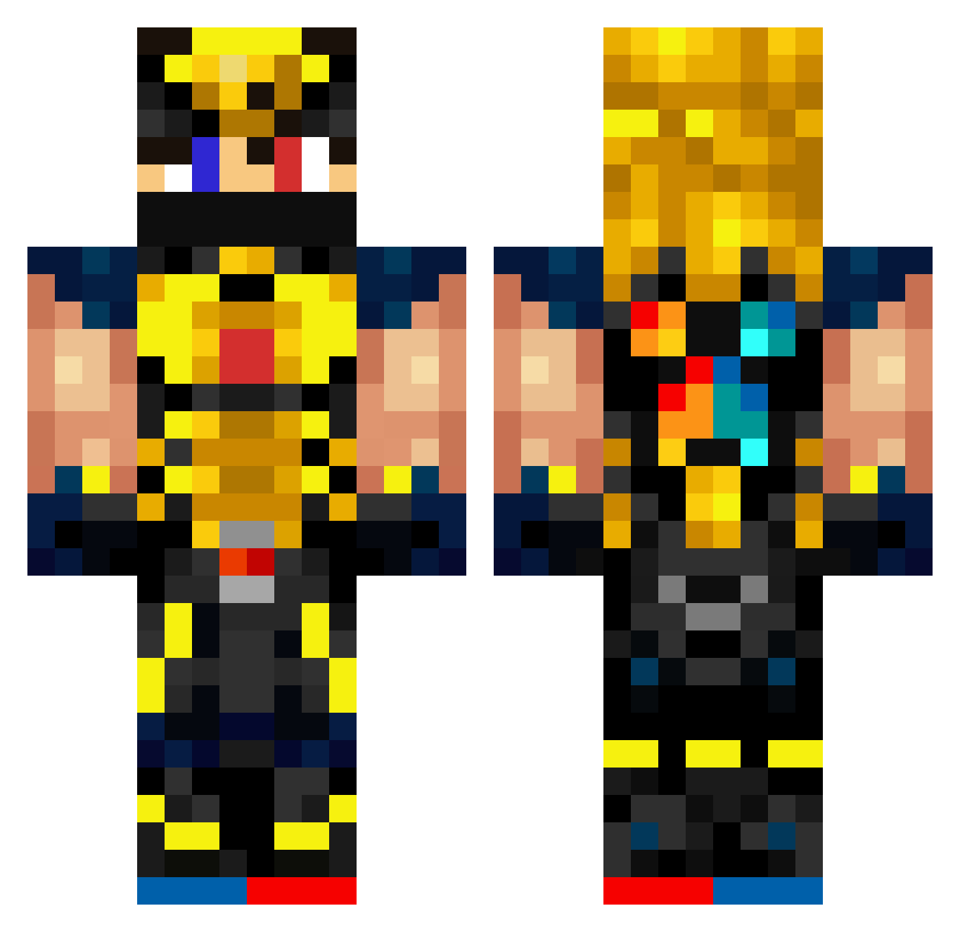Paule_HD Minecraft skin, front and back view