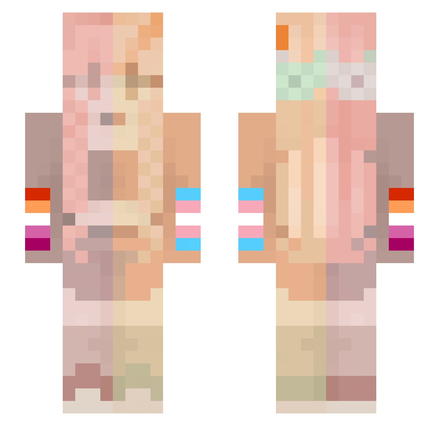 awedaeffae634 Minecraft skin, front and back view