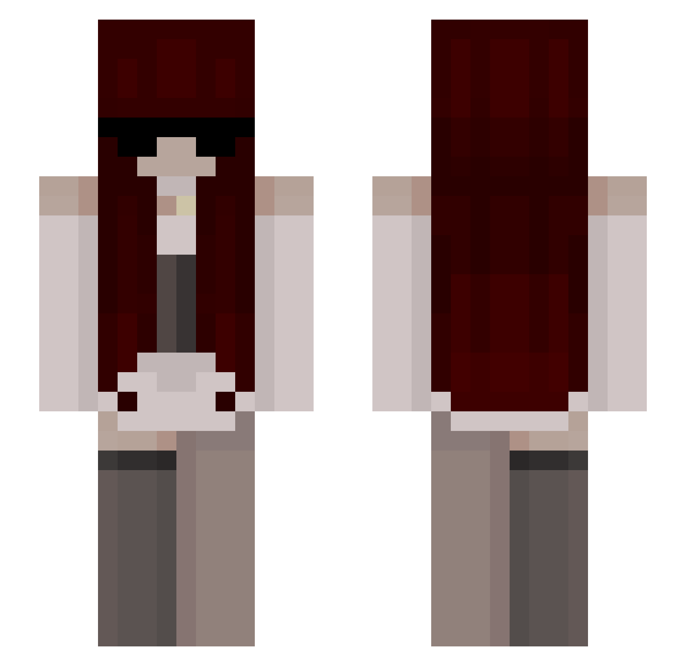 j3nnymod_ Minecraft skin, front and back view