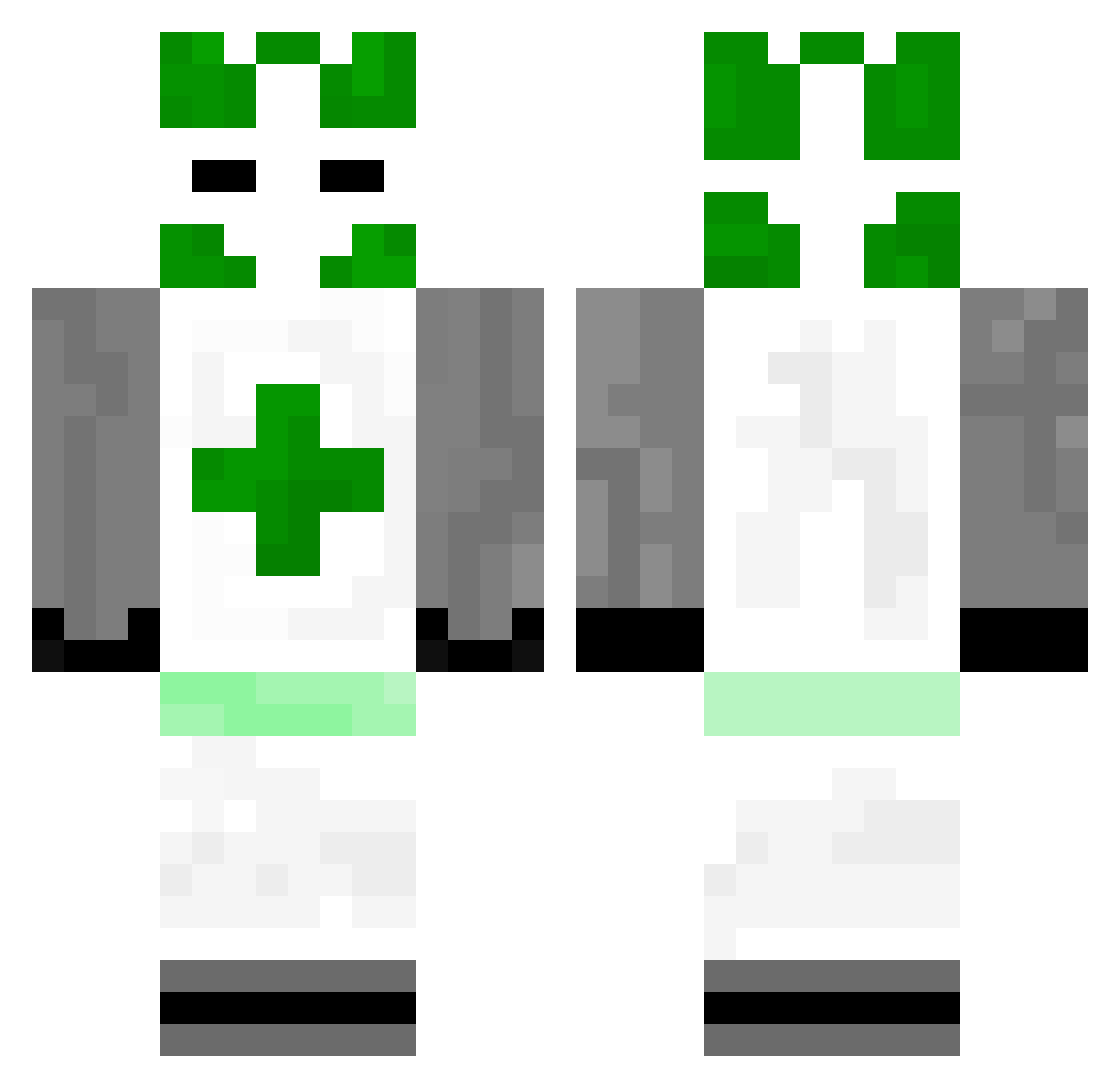 Roncakepower Minecraft skin, front and back view