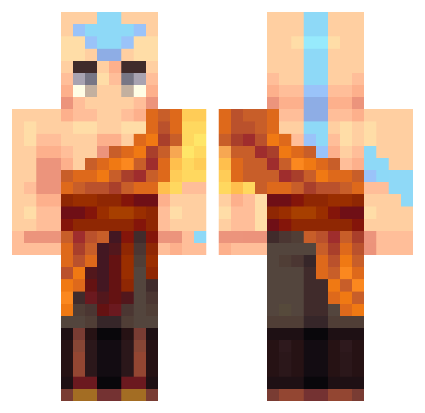 Bremsstreifen Minecraft skin, front and back view