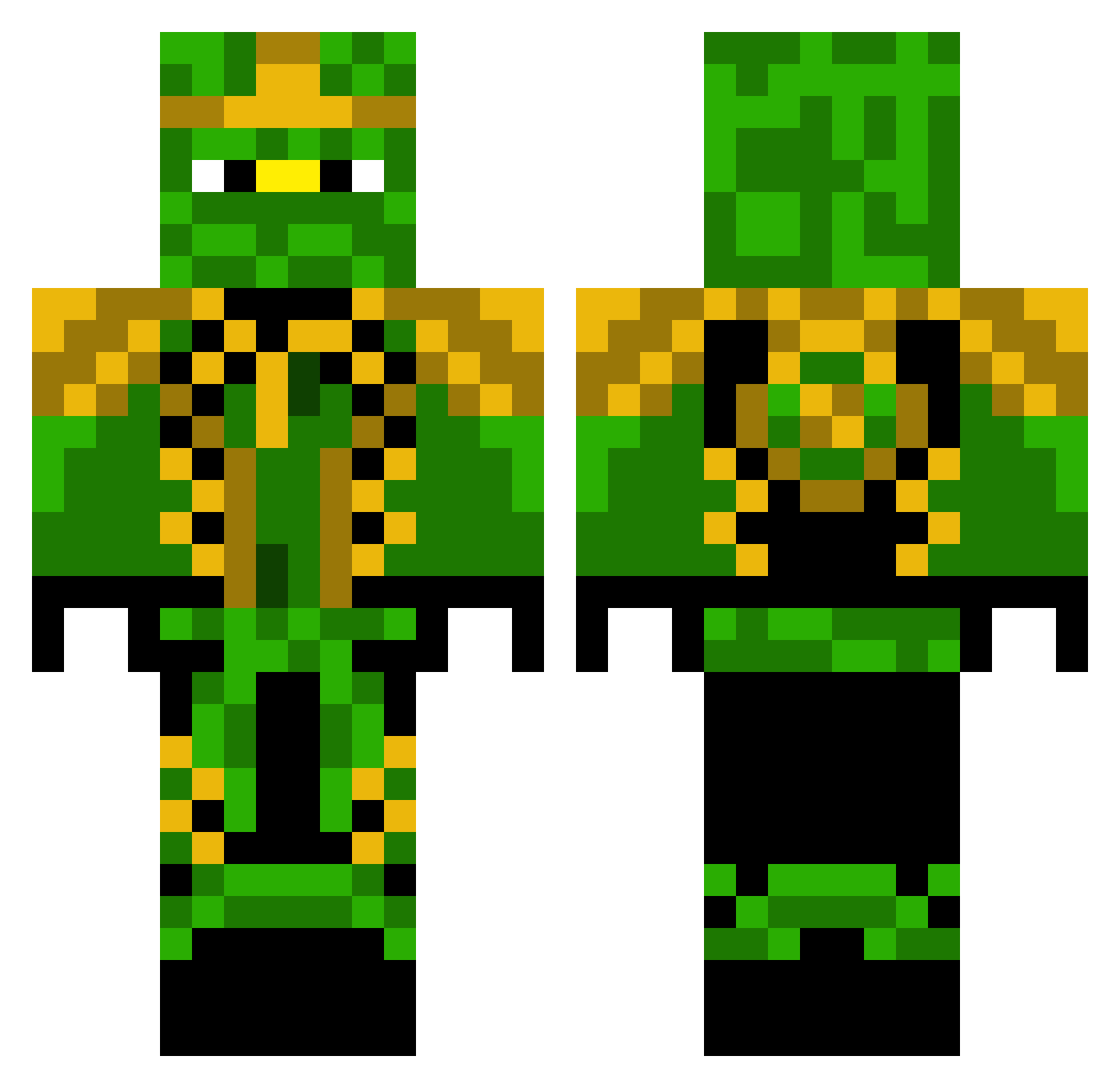 Matzair Minecraft skin, front and back view