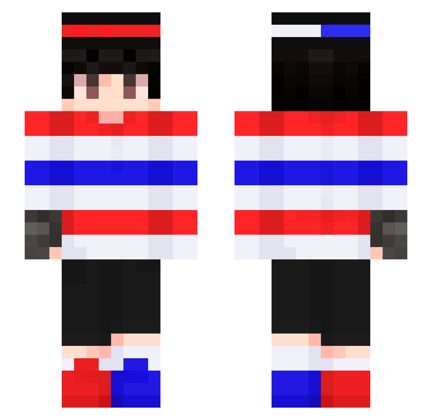 ErnexParacetamol Minecraft skin, front and back view