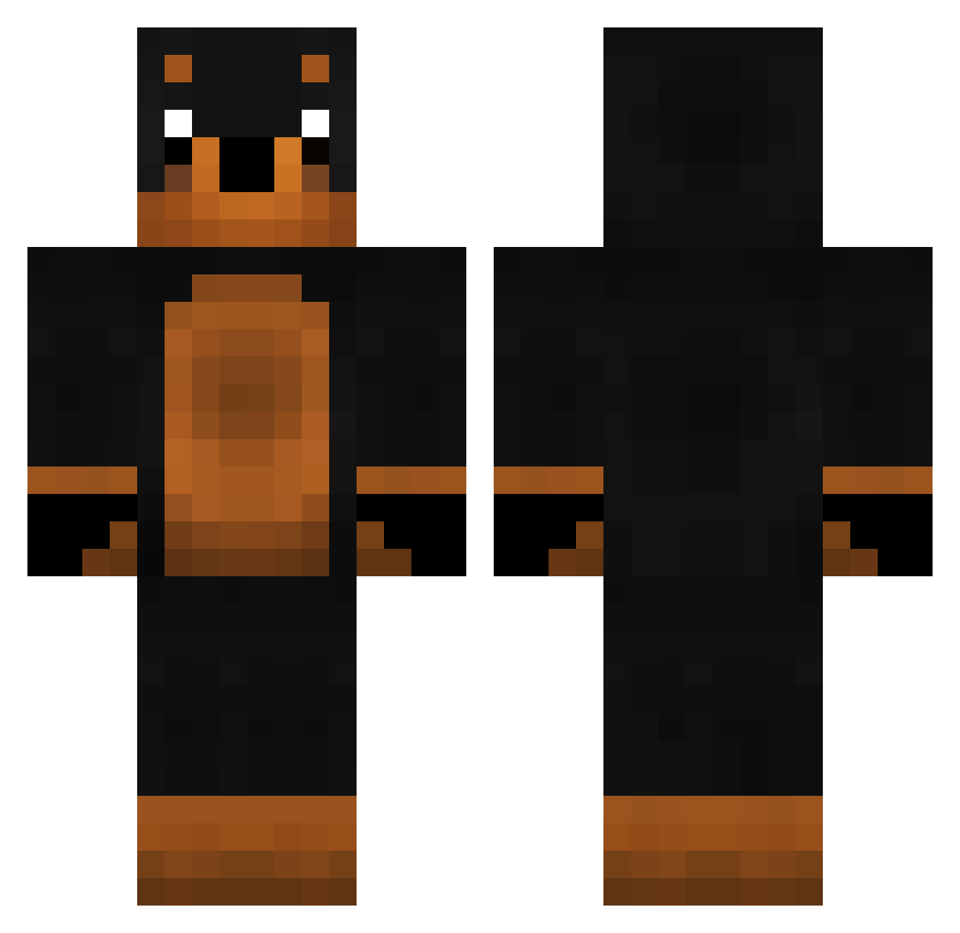 vmdb Minecraft skin, front and back view