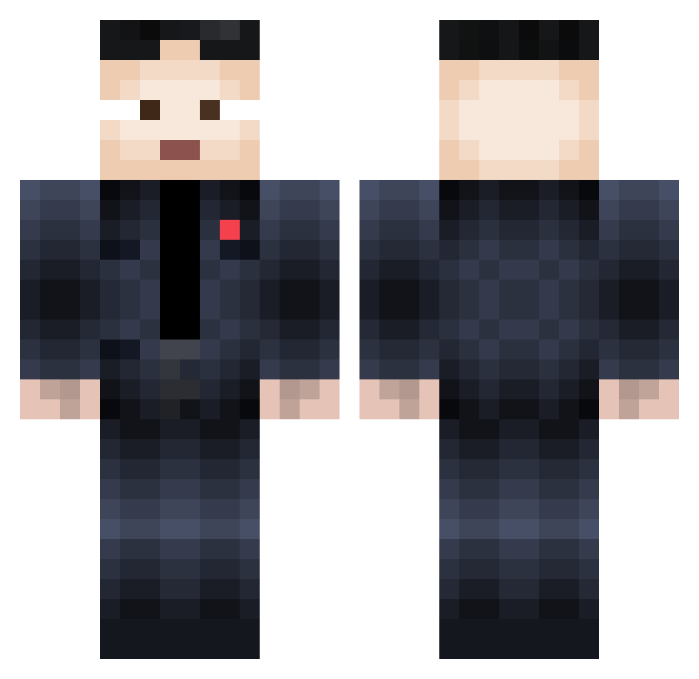 Rees3s Minecraft skin, front and back view