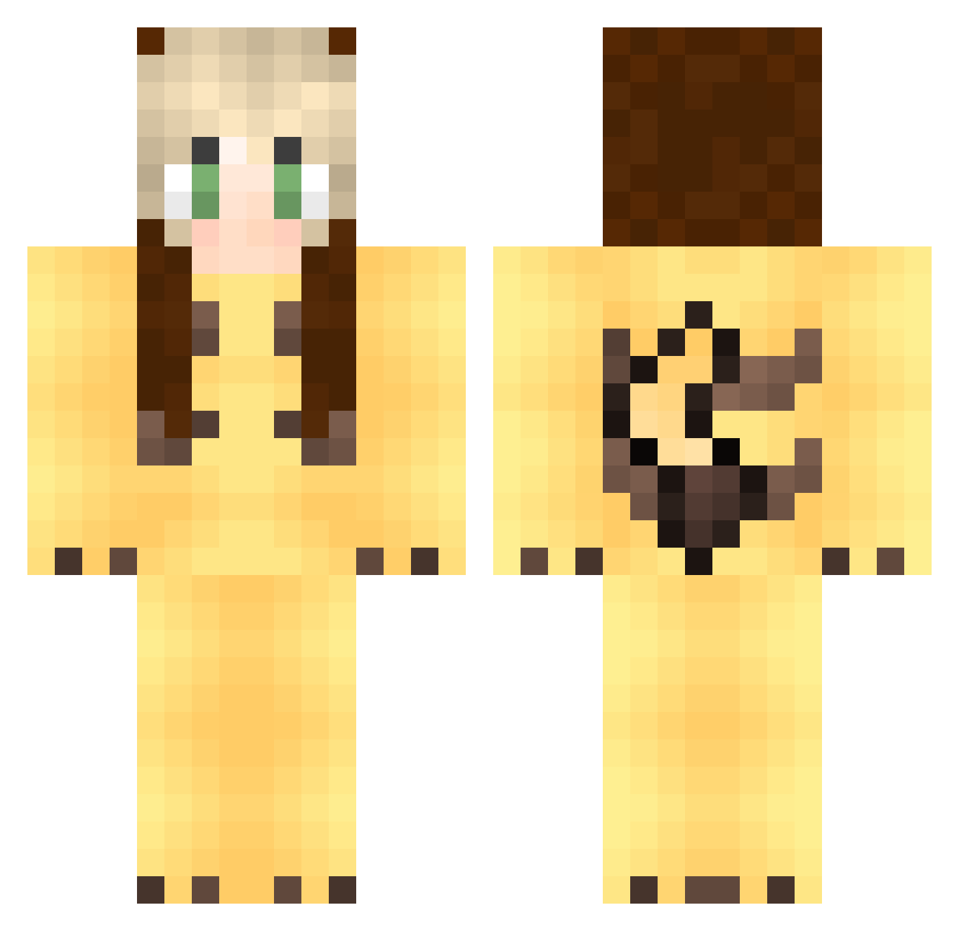 Abigale Minecraft skin, front and back view