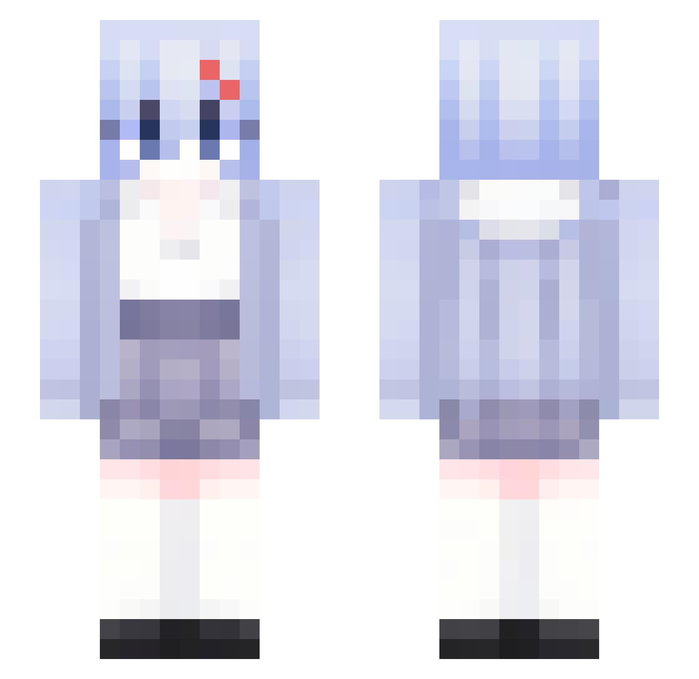 MrDozis Minecraft skin, front and back view