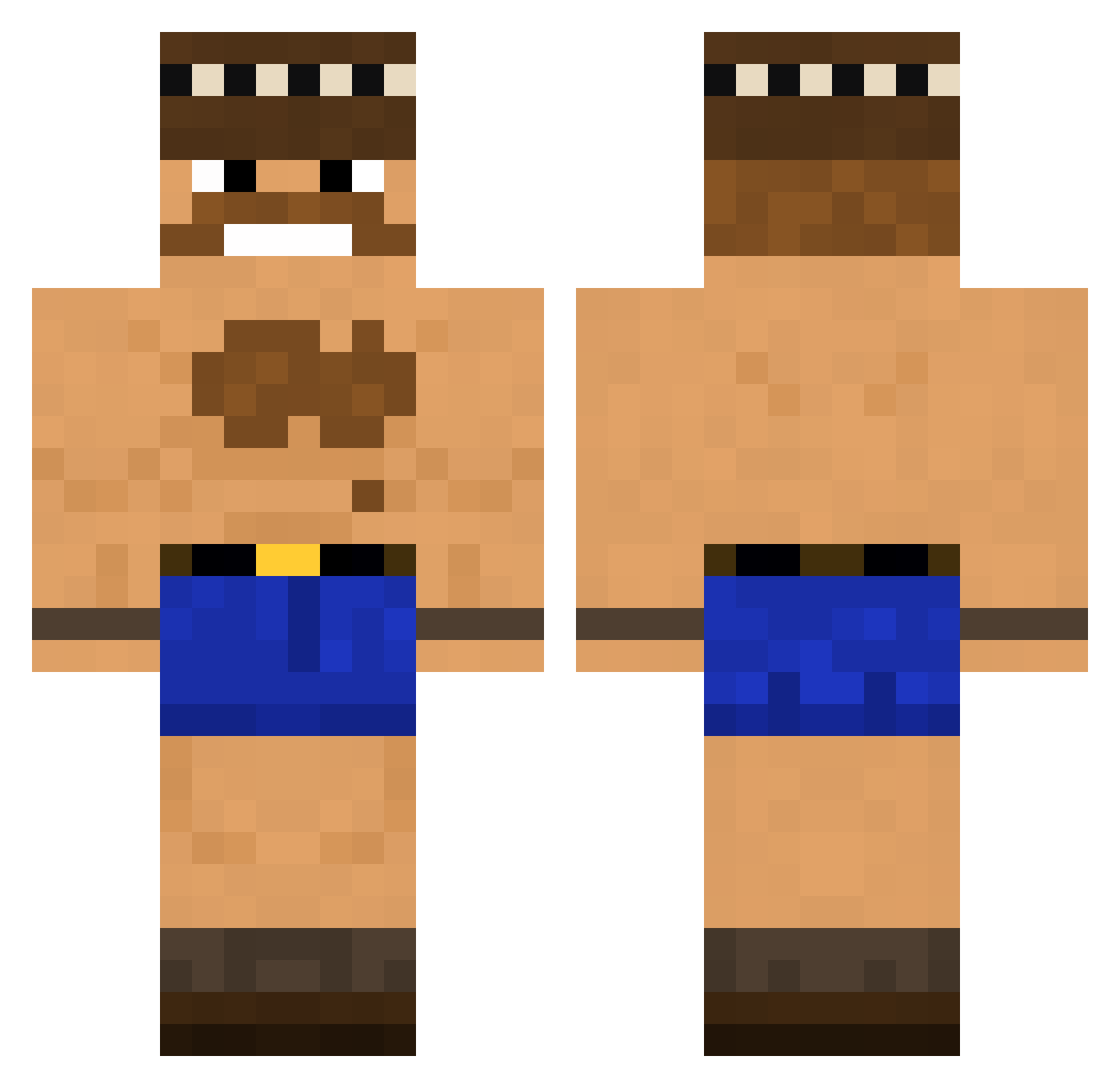 Quit Minecraft skin, front and back view