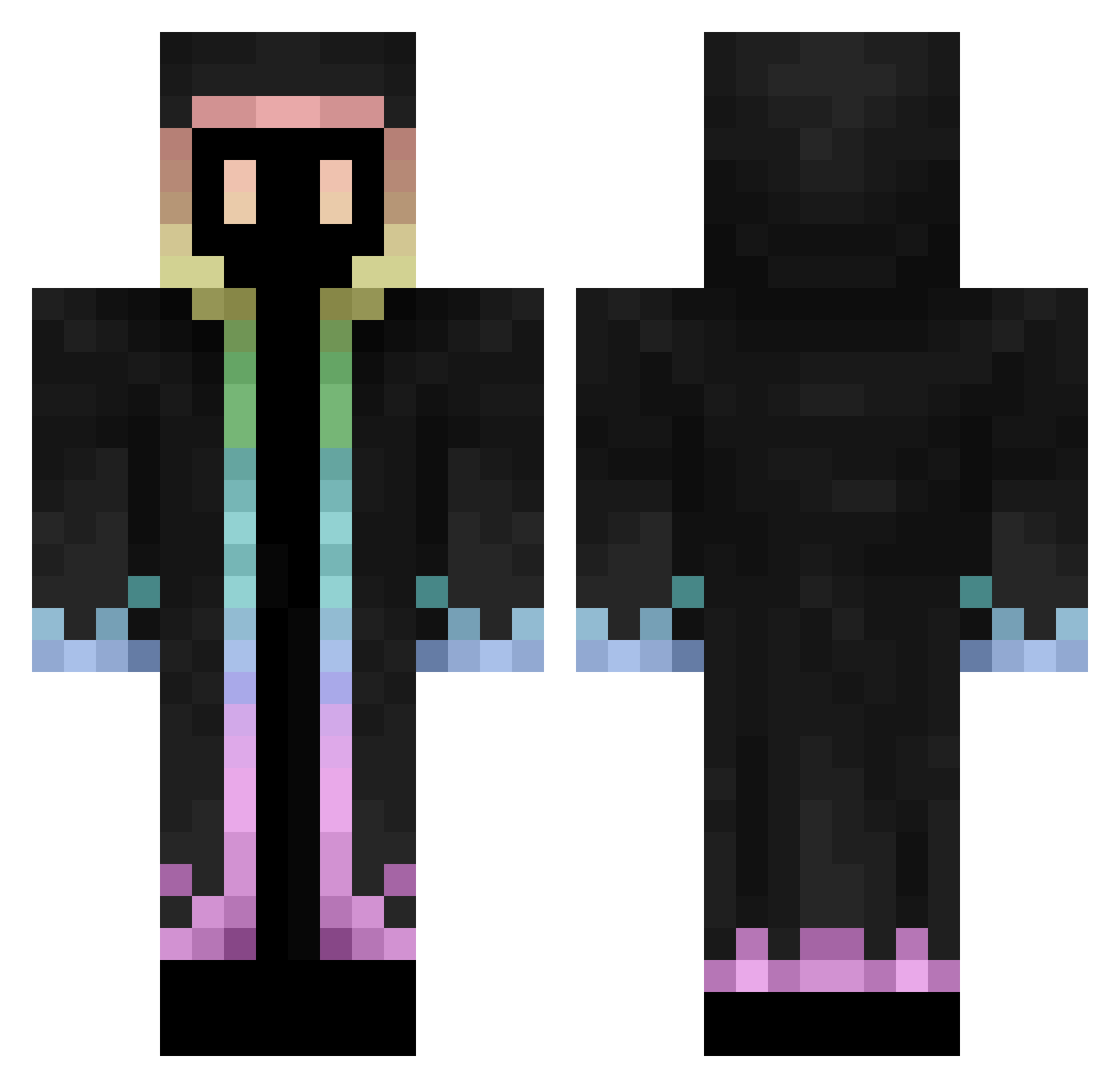Polojoboi Minecraft skin, front and back view