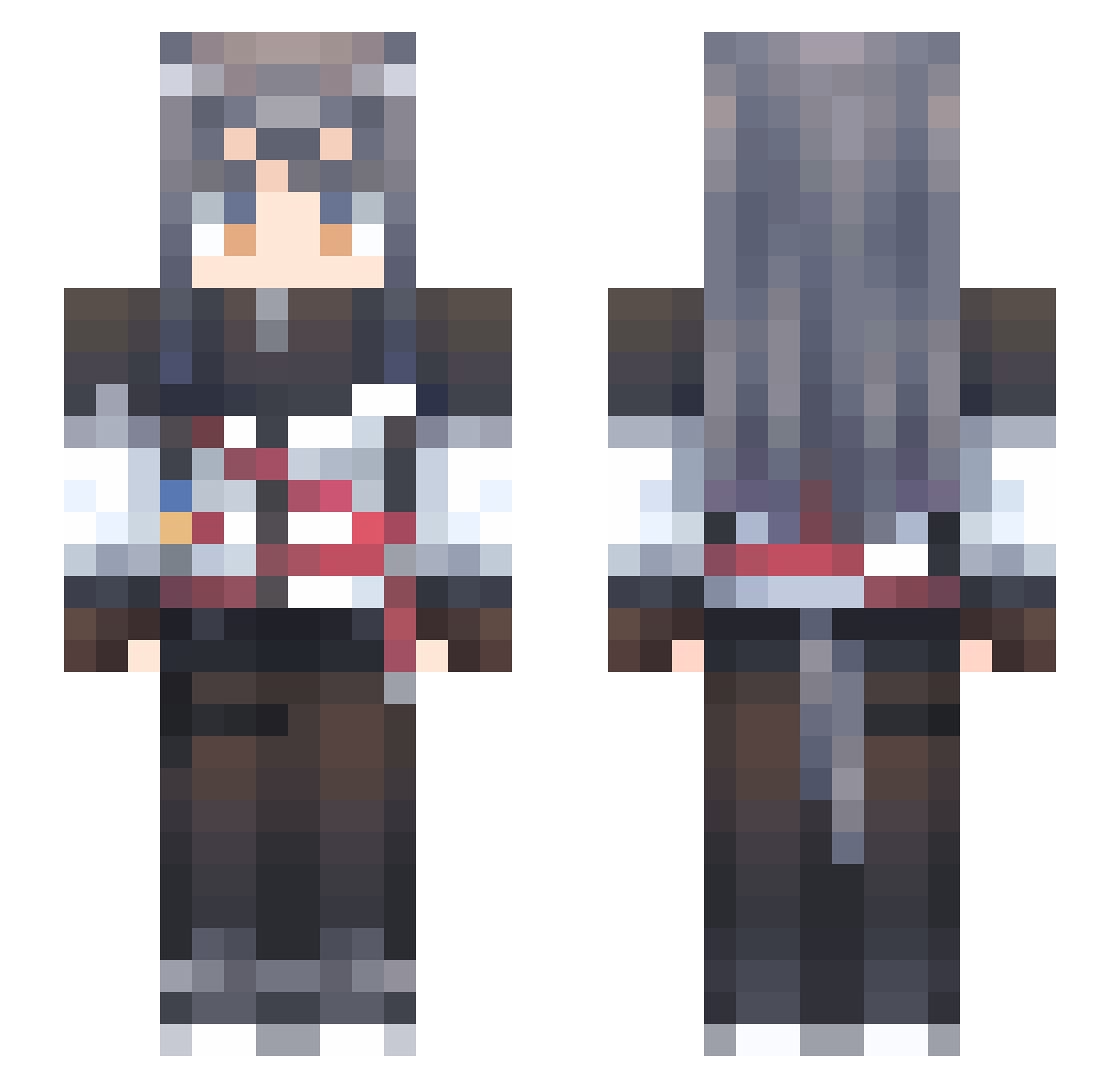 ShirasuAzusaChan Minecraft skin, front and back view