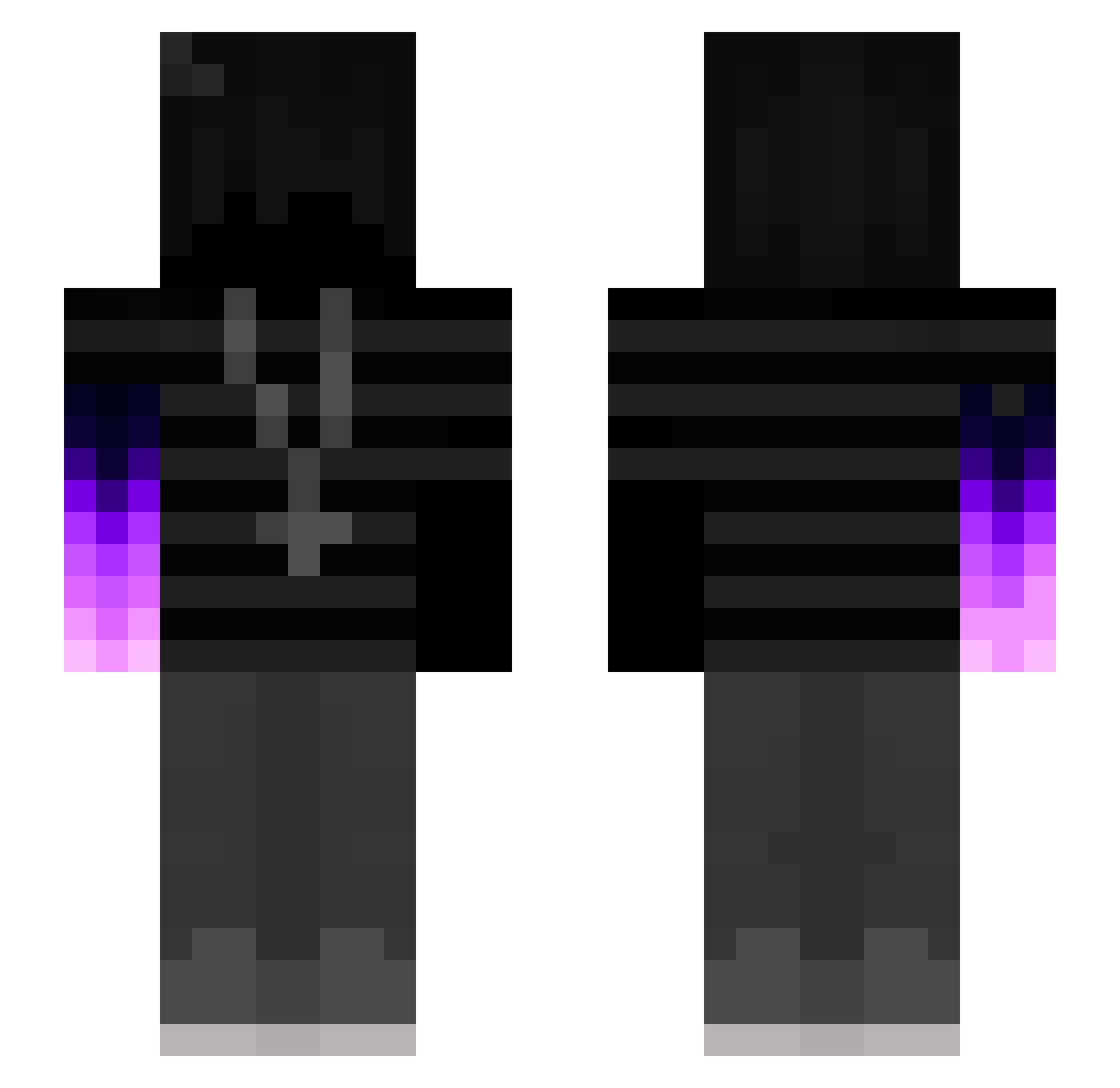 600000000000 Minecraft skin, front and back view