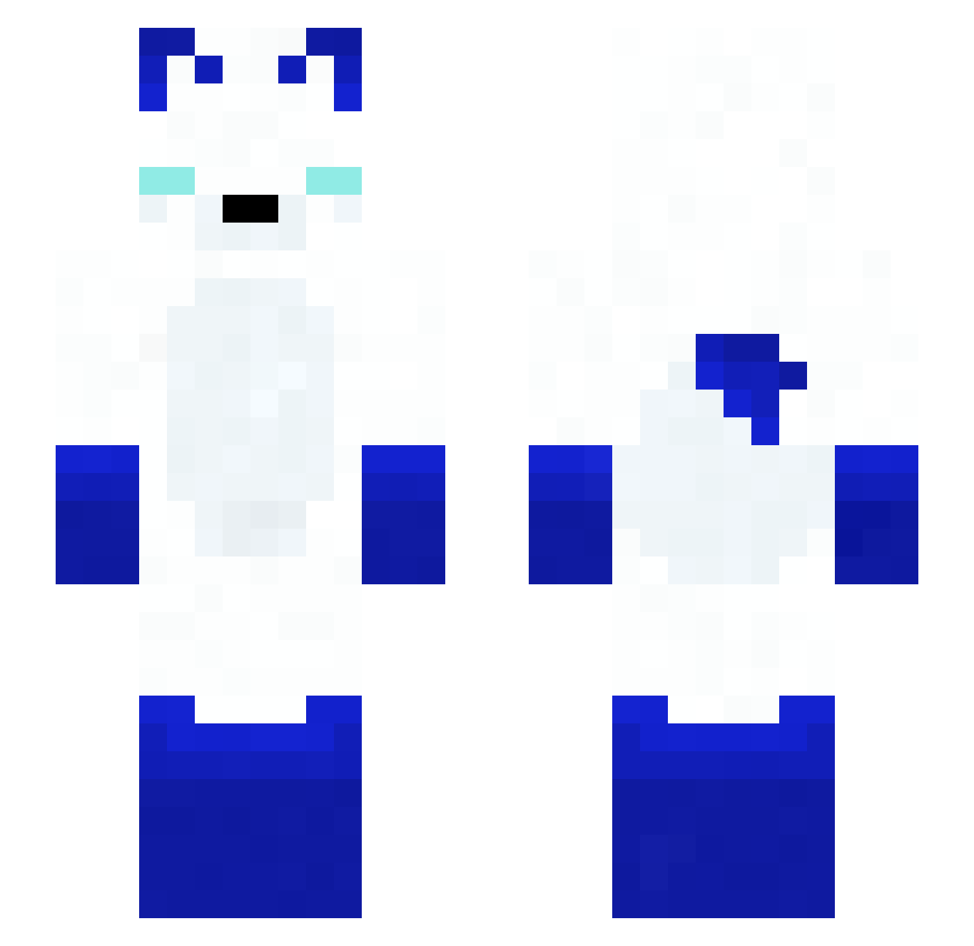 BlueStarStorm Minecraft skin, front and back view
