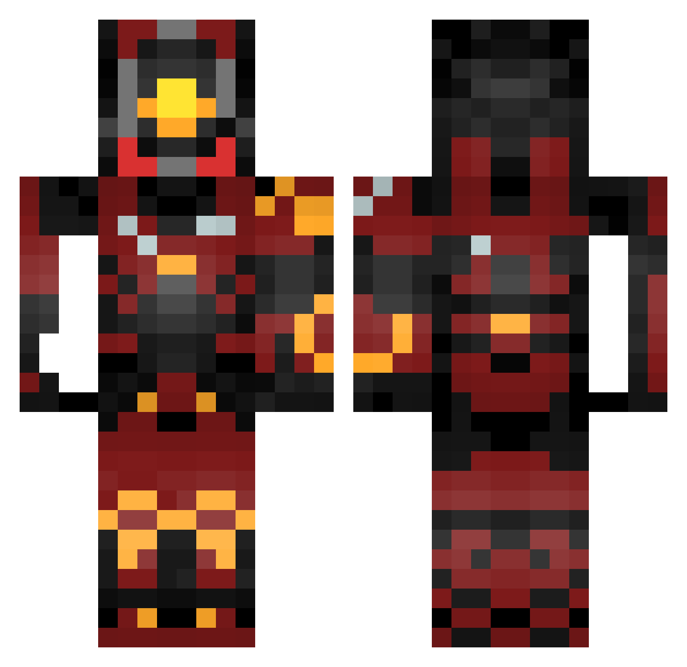 Petely10 Minecraft skin, front and back view