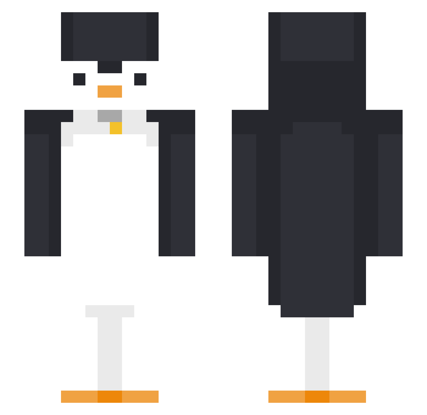 prodnaw Minecraft skin, front and back view
