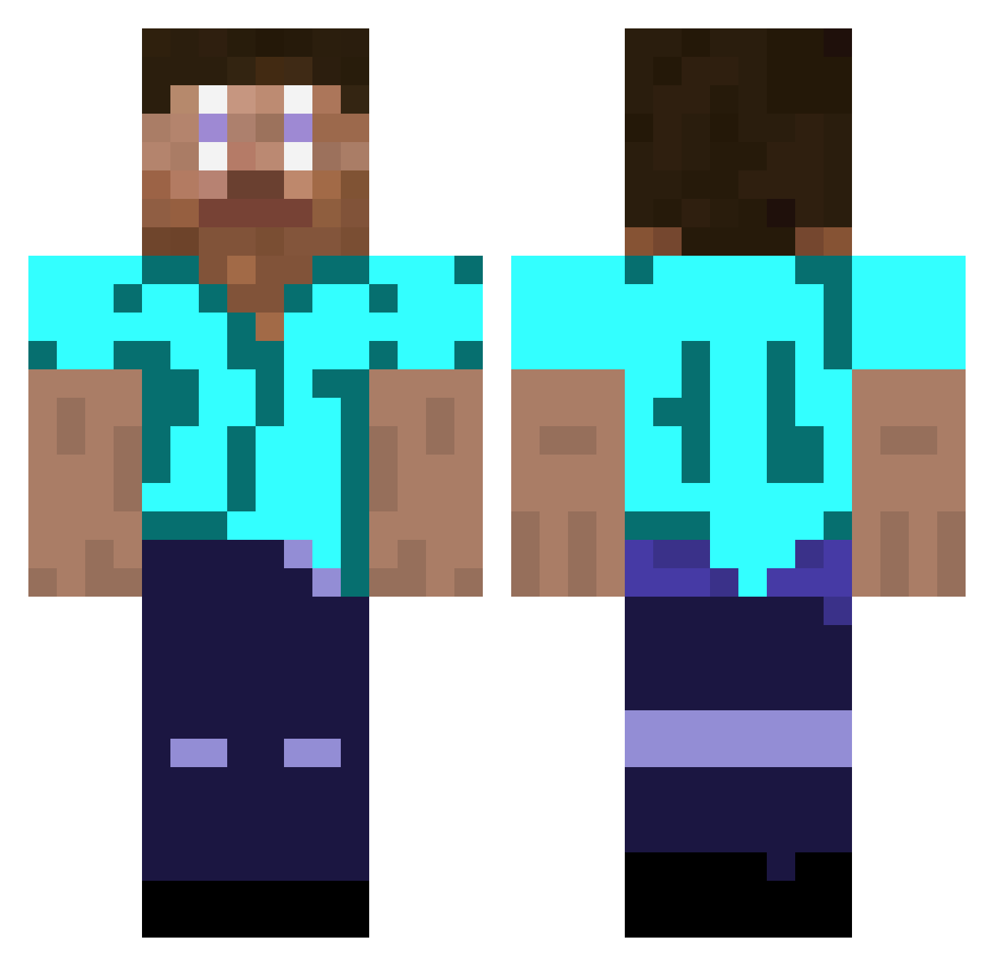 YaoiGgem Minecraft skin, front and back view