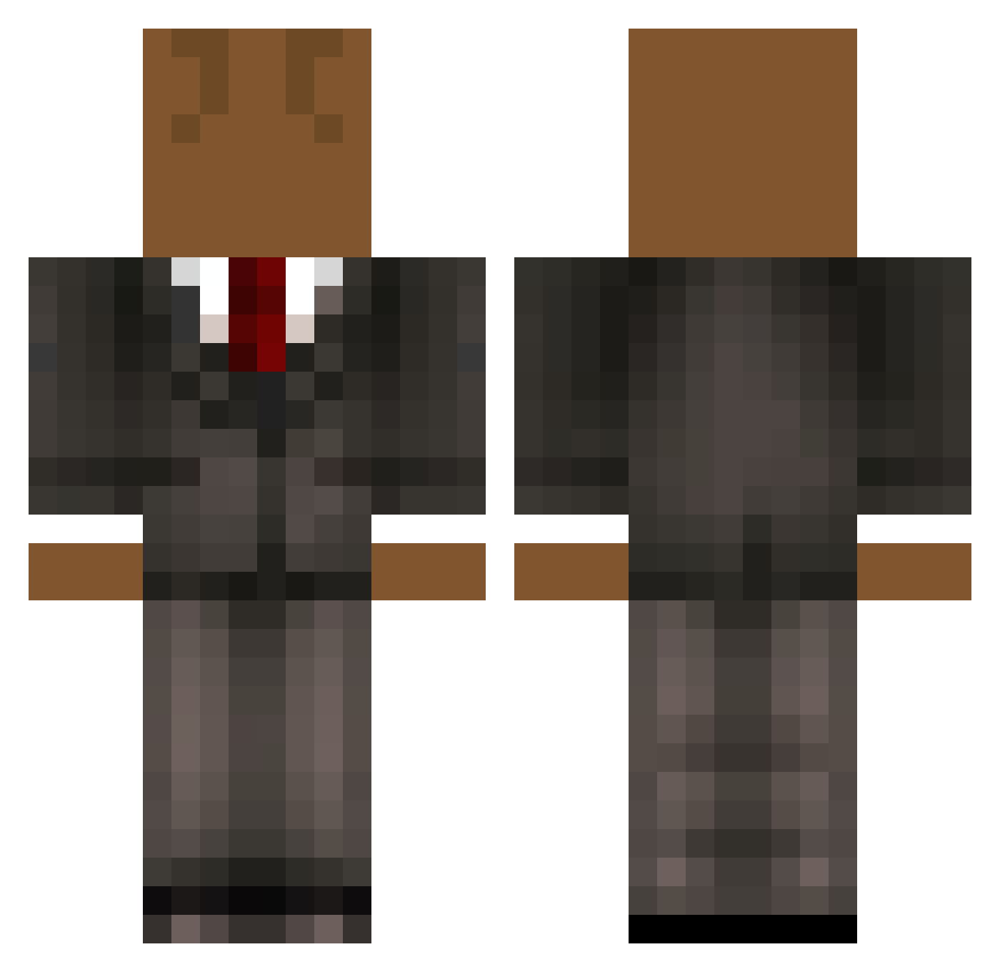 SteveIsKey Minecraft skin, front and back view