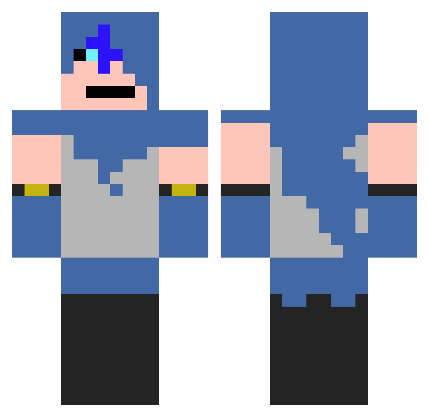 rivi Minecraft skin, front and back view
