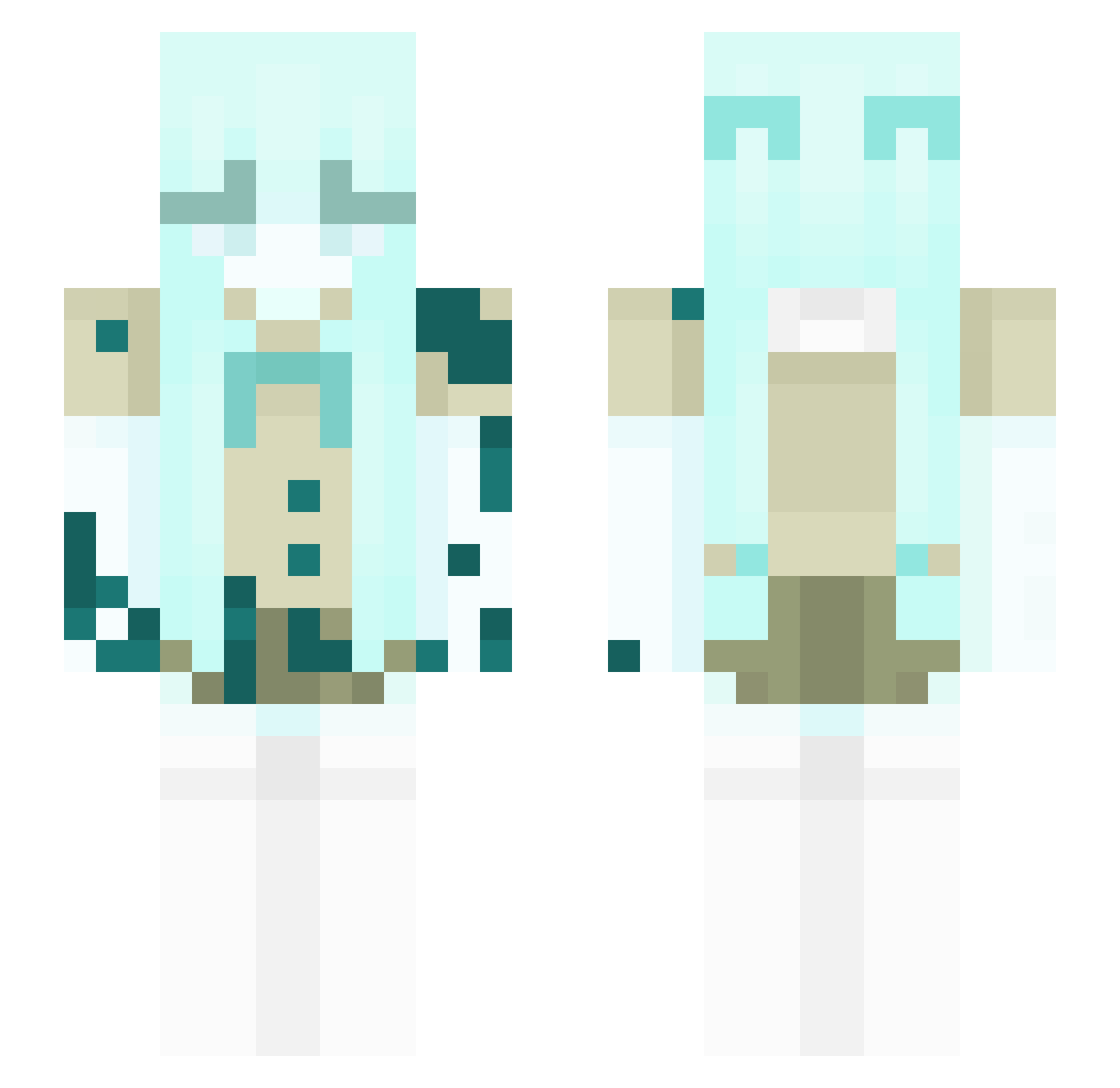 DoYouMiddleClick Minecraft skin, front and back view