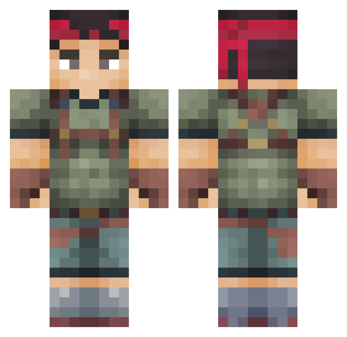halcyonrift Minecraft skin, front and back view