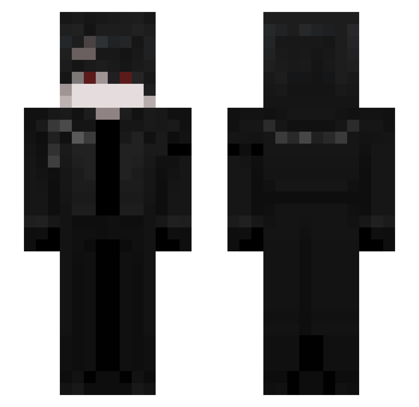 Dark1nfinity Minecraft skin, front and back view