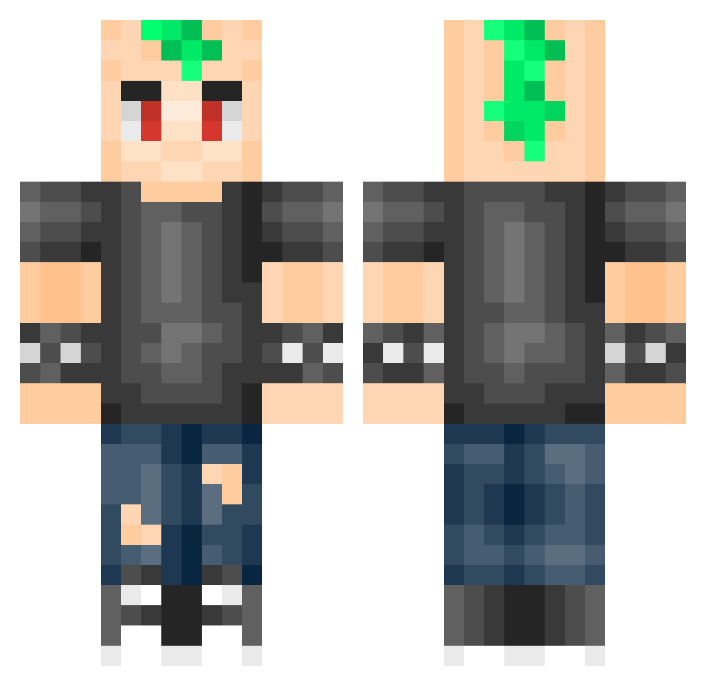 SeattleSound Minecraft skin, front and back view