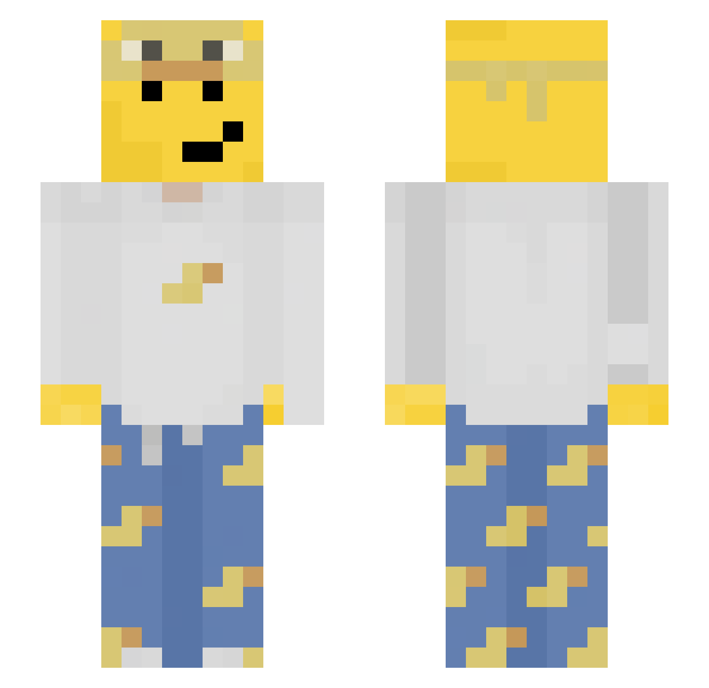 Jeffrey160 Minecraft skin, front and back view