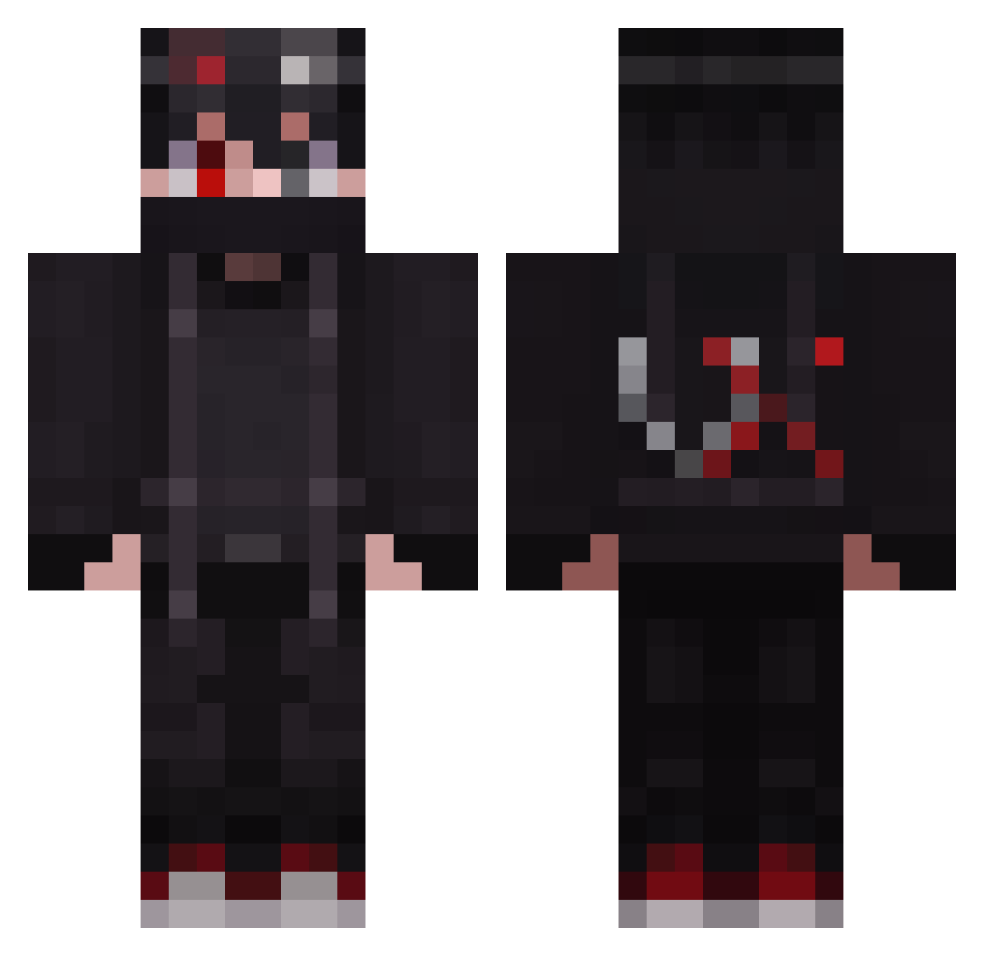VesprX Minecraft skin, front and back view