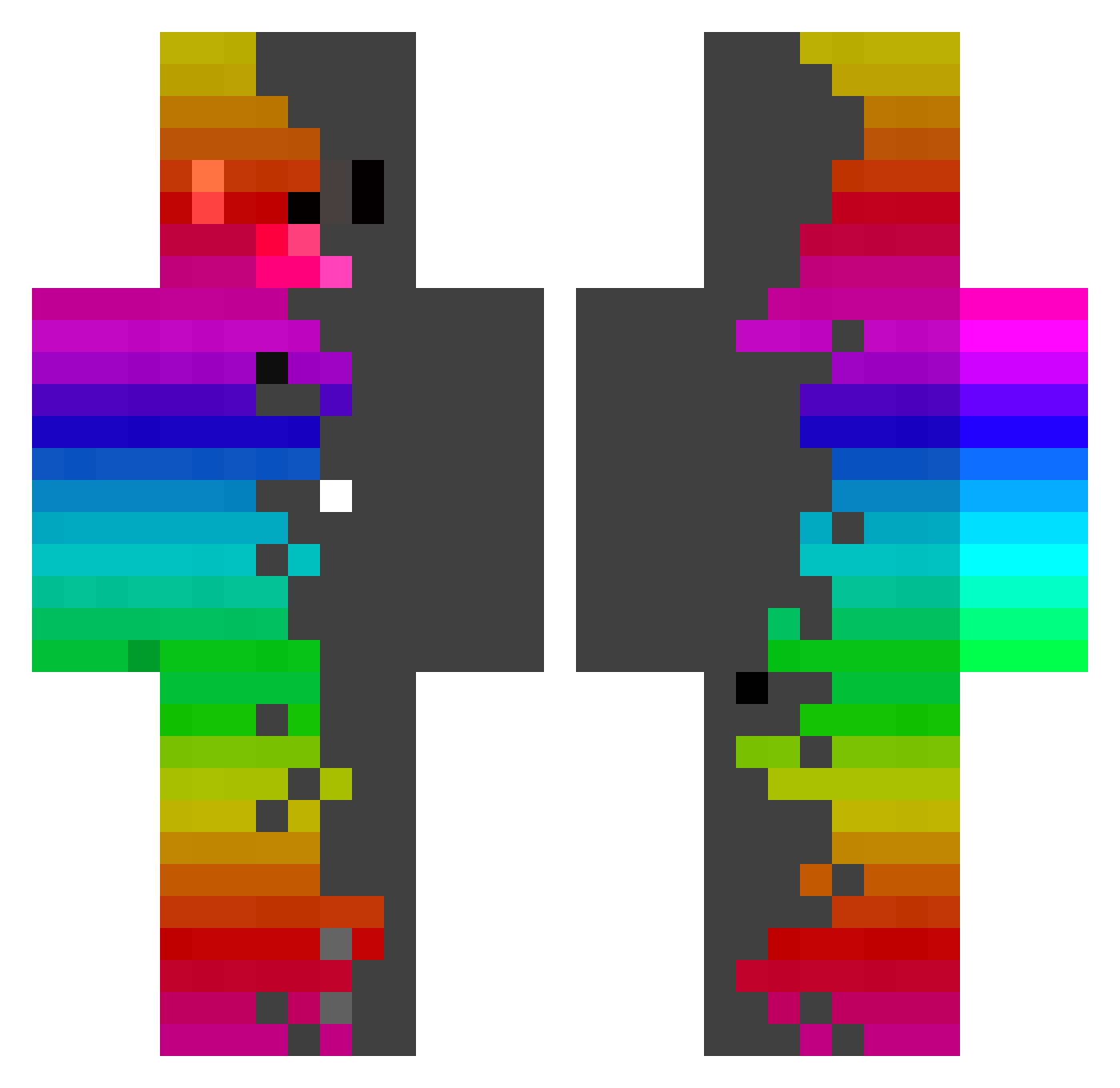 Gvedrin Minecraft skin, front and back view