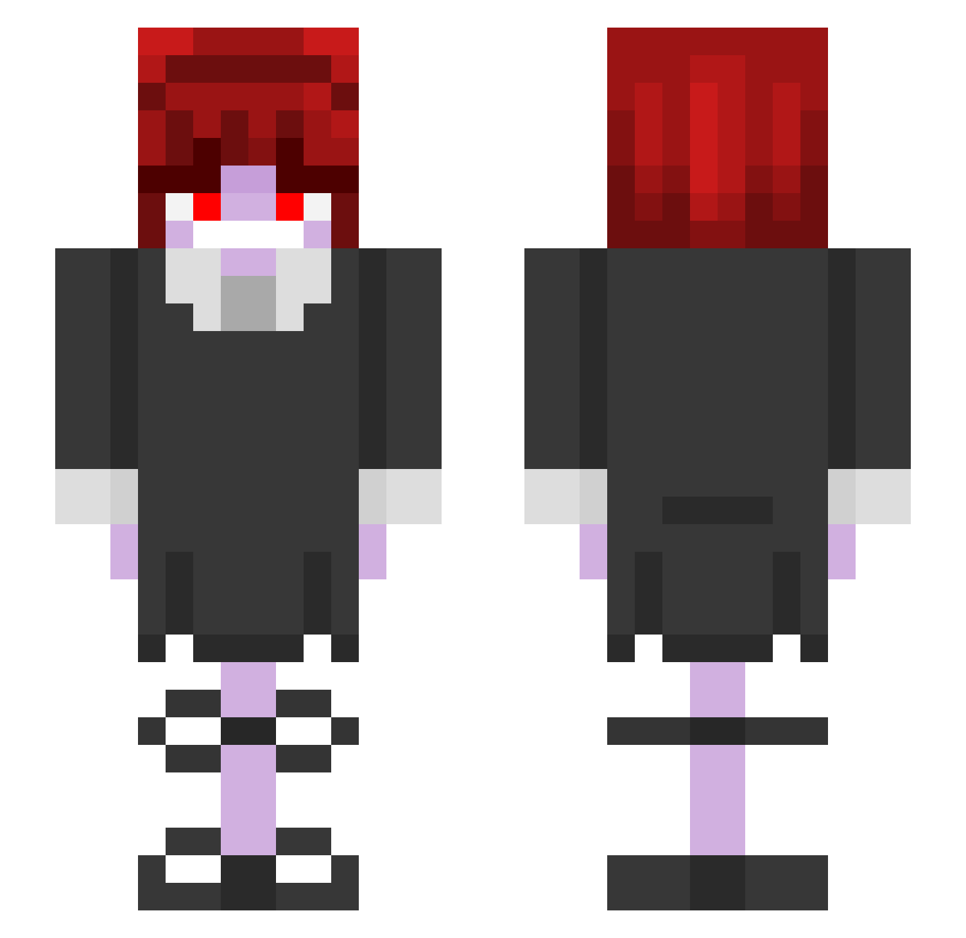 the_flock Minecraft skin, front and back view