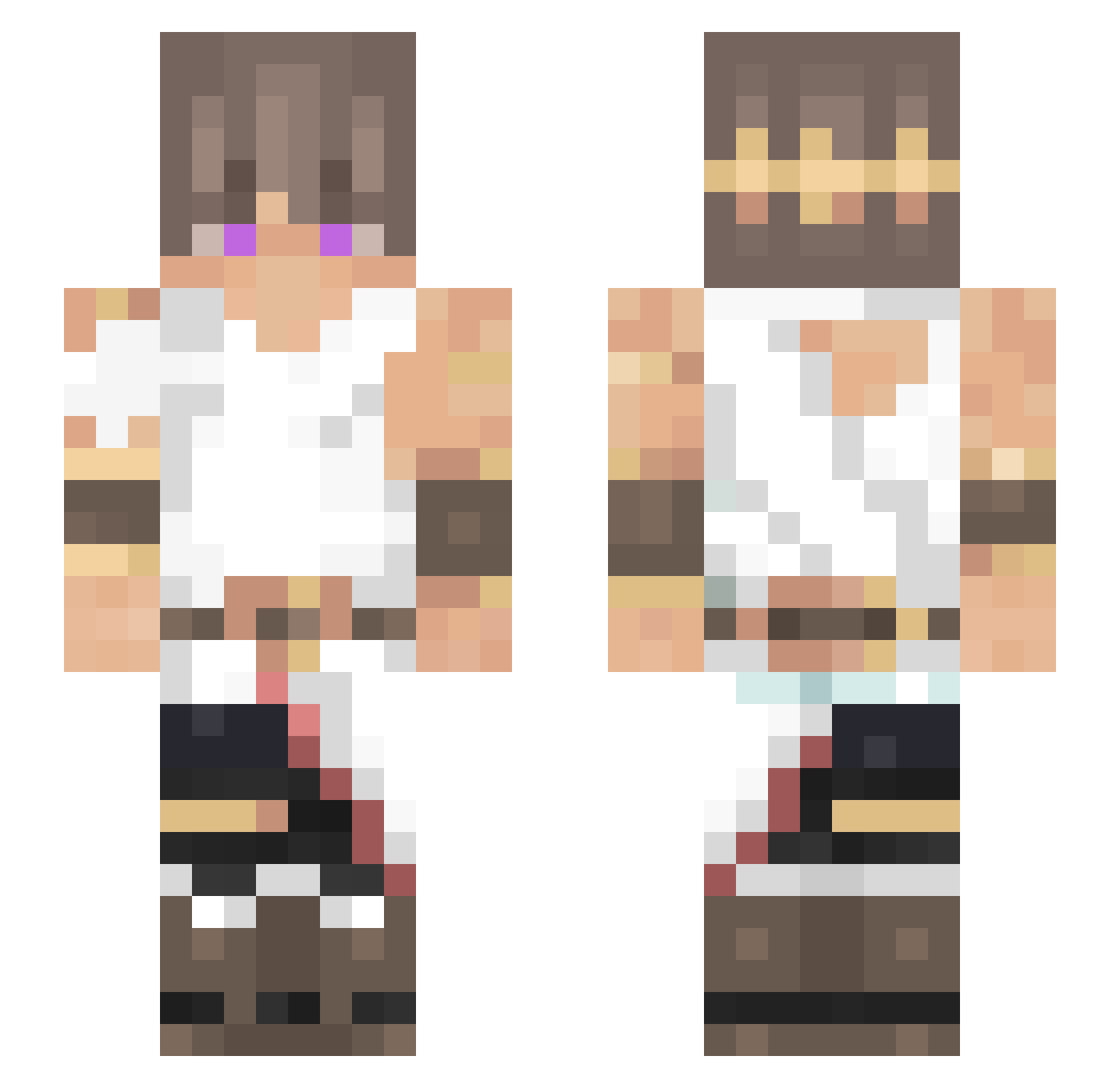 Aturenity Minecraft skin, front and back view