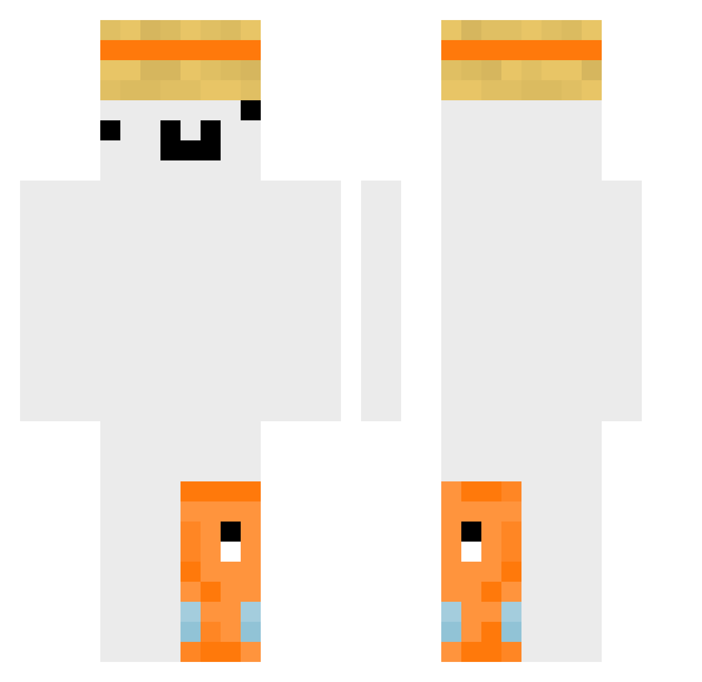solids Minecraft skin, front and back view