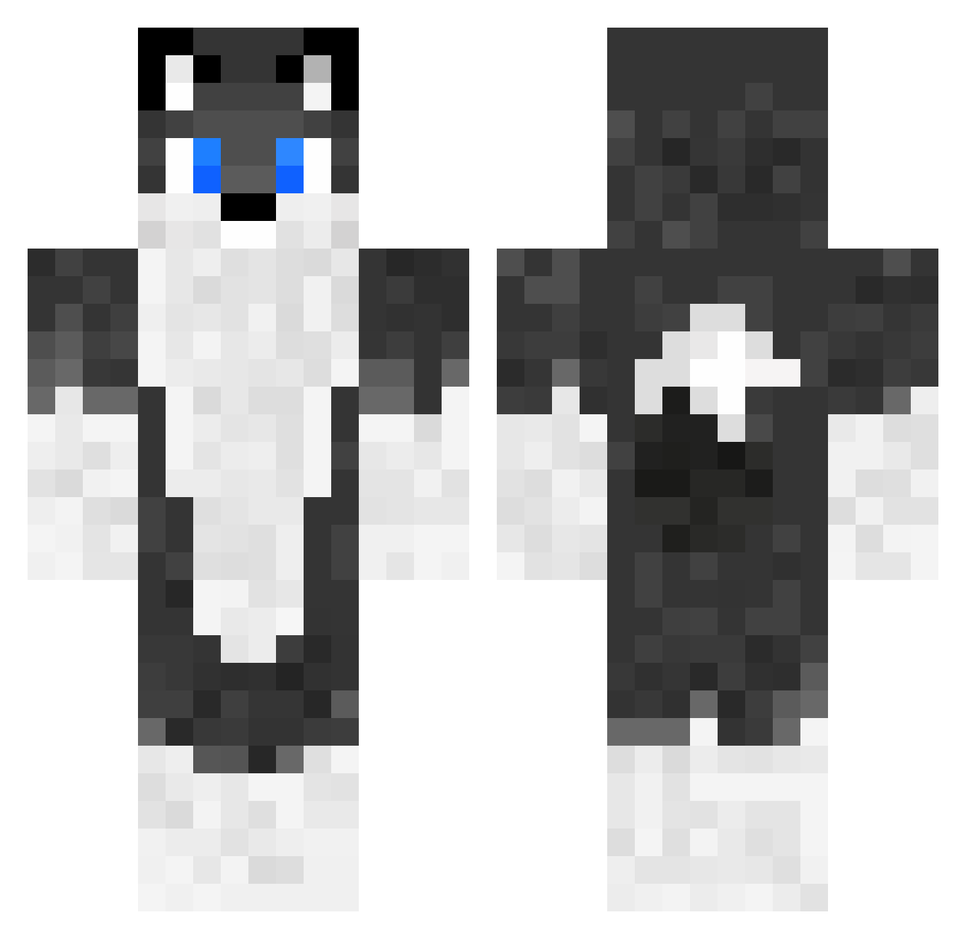 adamameU Minecraft skin, front and back view