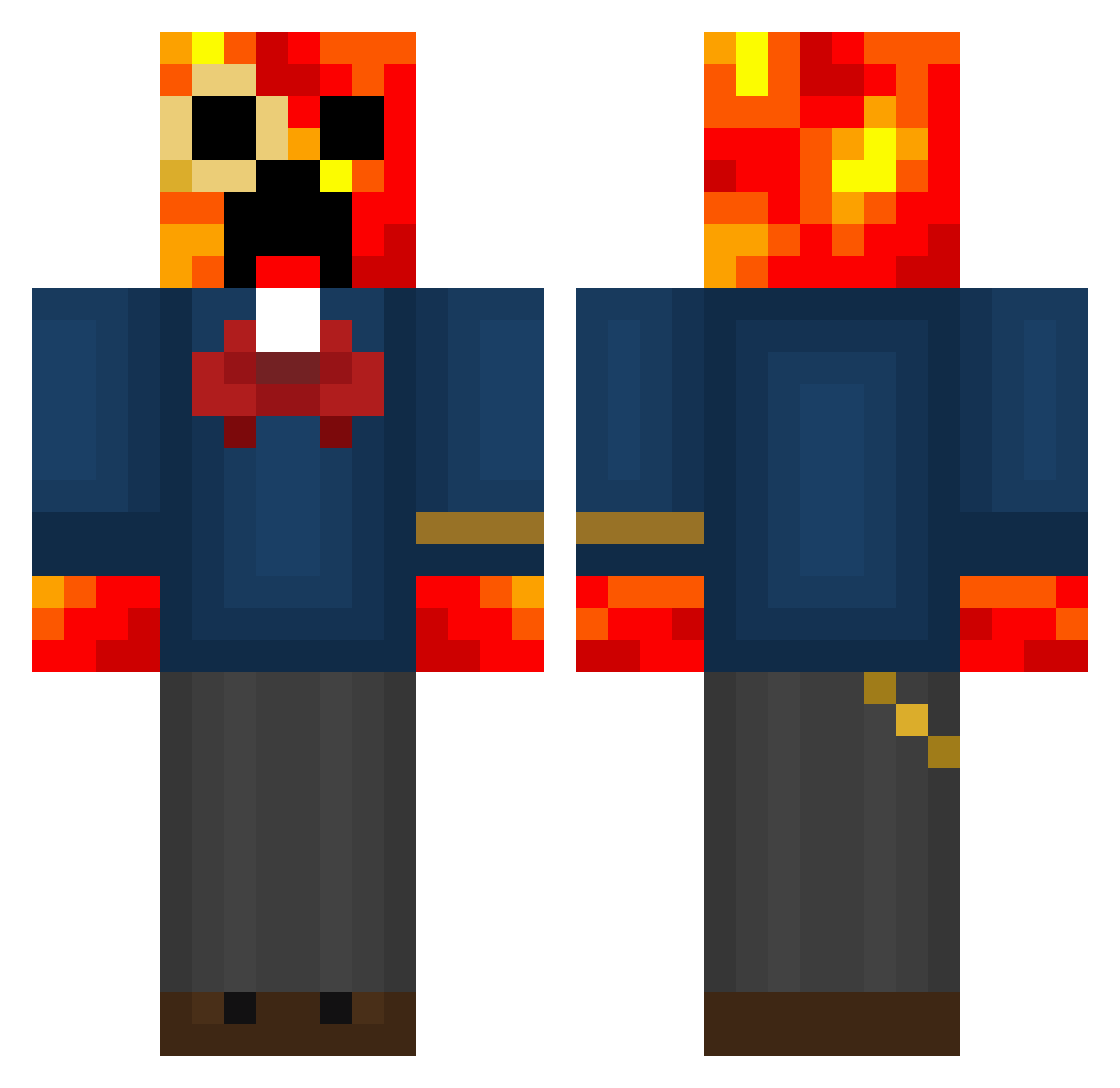 Dragon_Steve Minecraft skin, front and back view