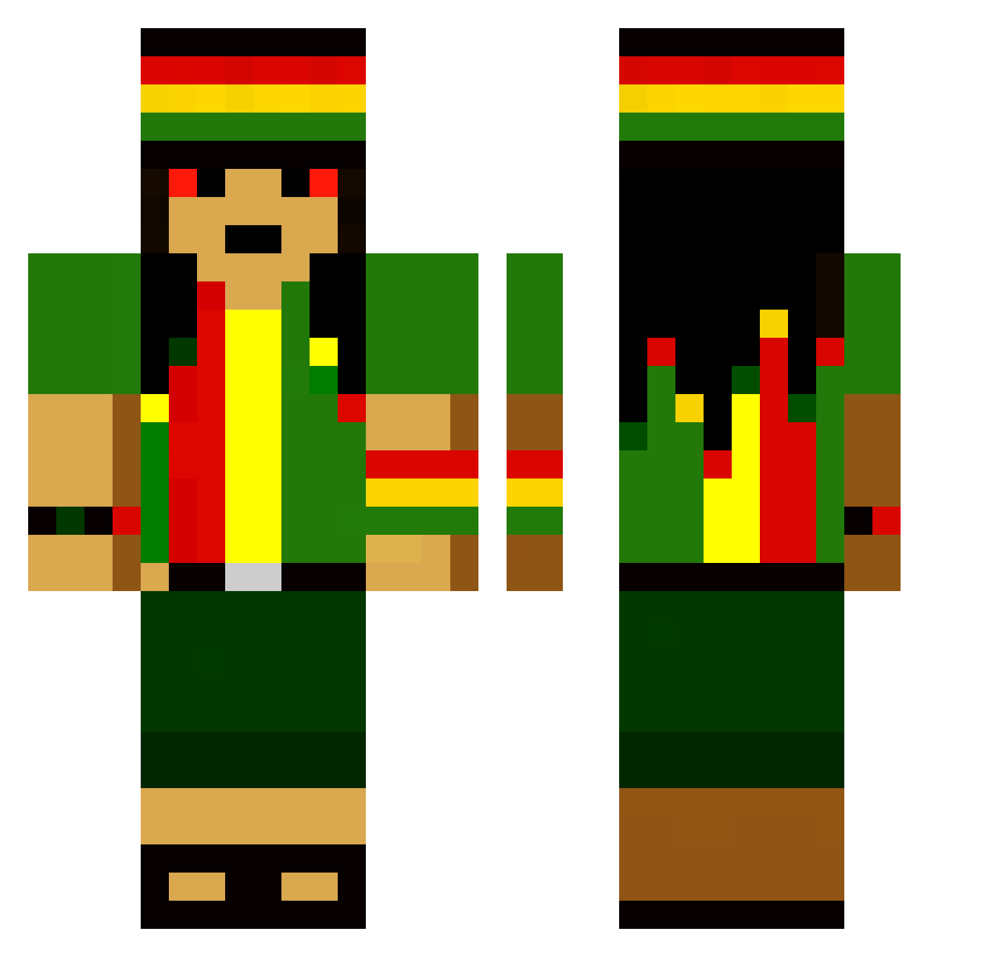 Lenrey420 Minecraft skin, front and back view