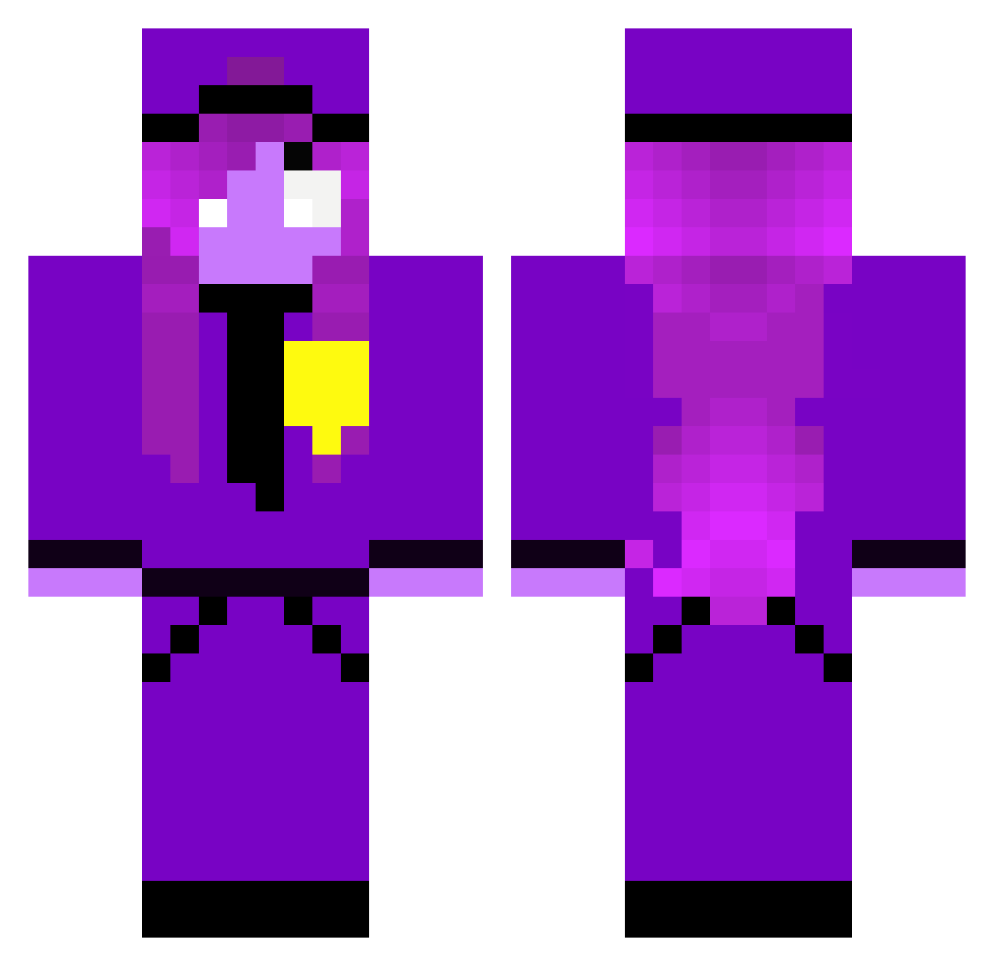 pg_the_killer Minecraft skin, front and back view