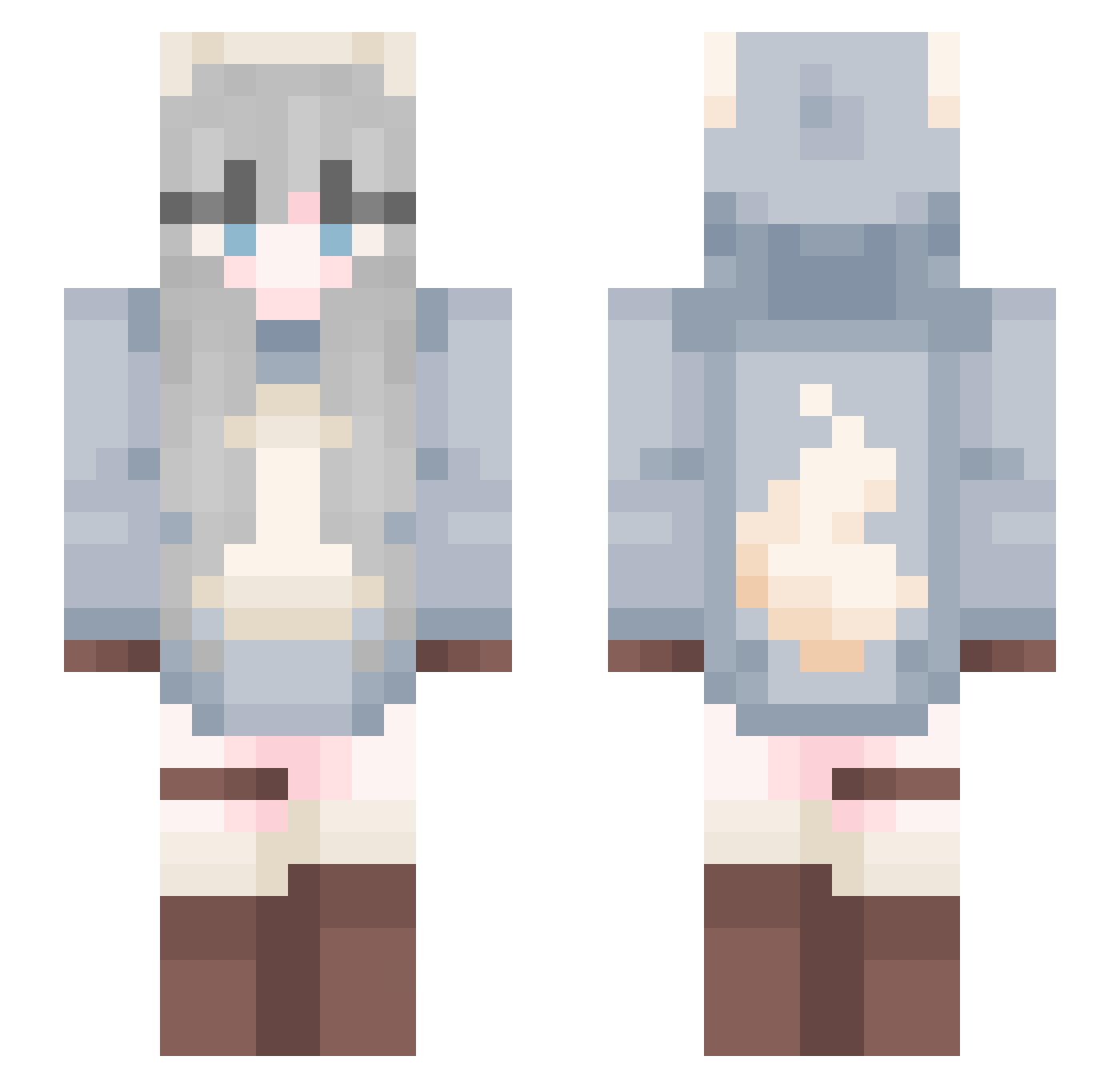 fairysita Minecraft skin, front and back view