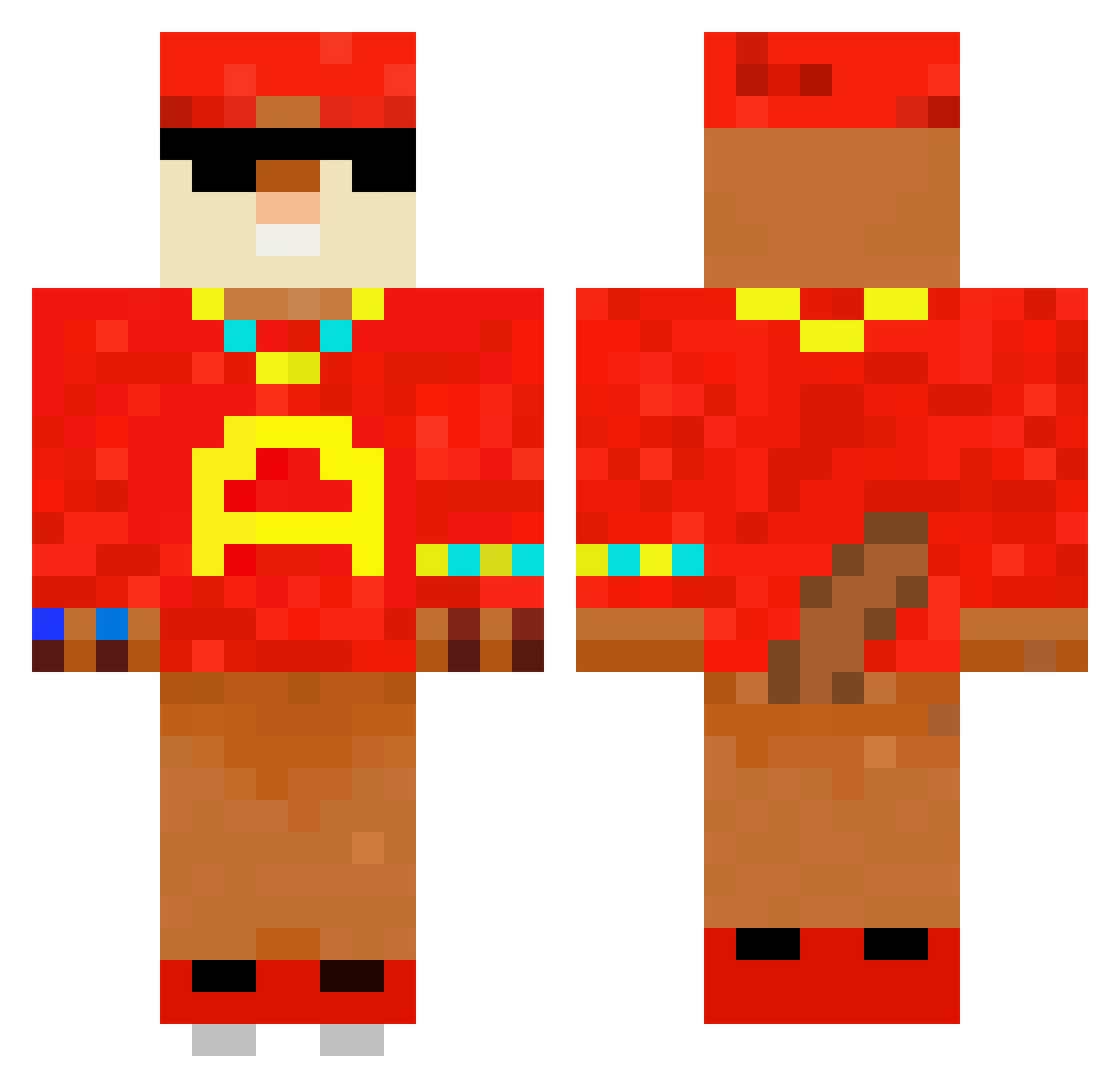 Oelac Minecraft skin, front and back view