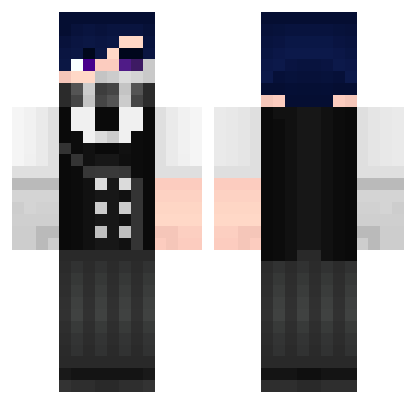 Apothecium Minecraft skin, front and back view