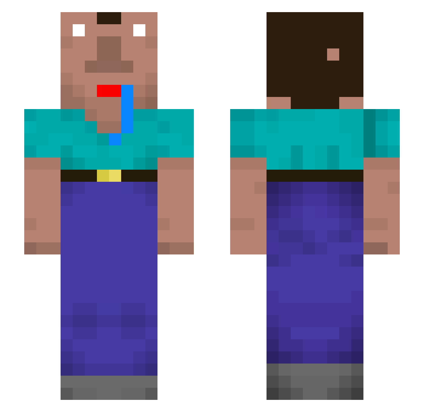 zekevo Minecraft skin, front and back view
