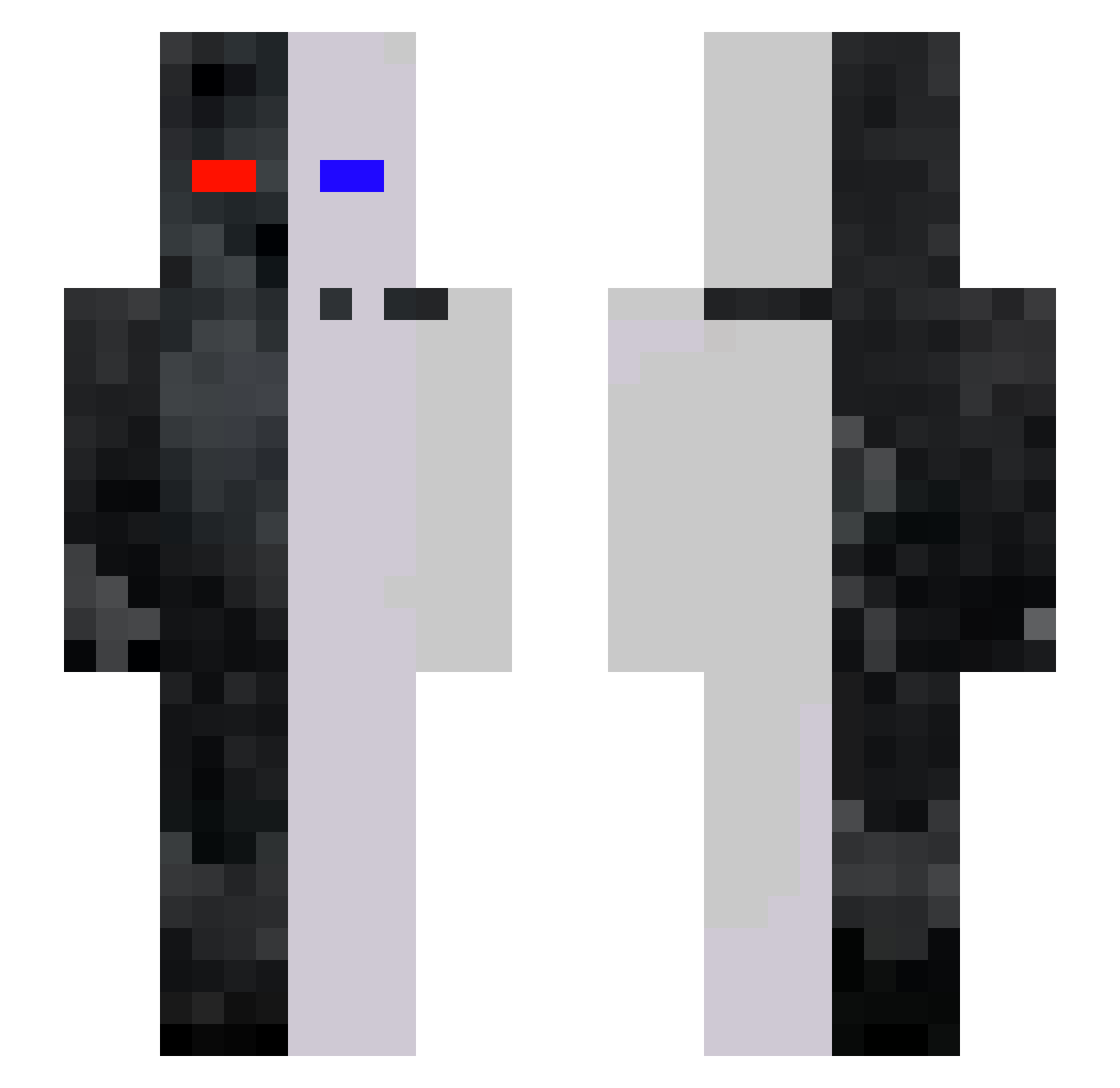 dededobope Minecraft skin, front and back view