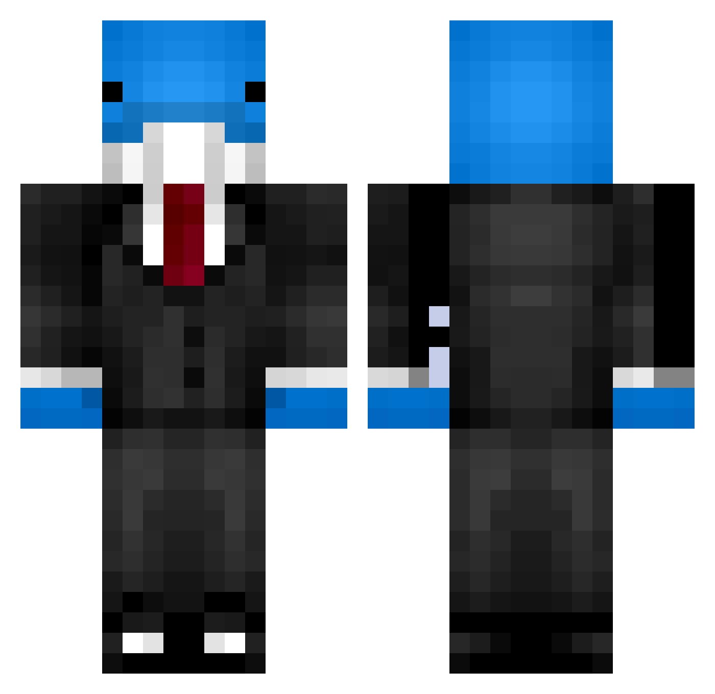 Albino_BlueWhale Minecraft skin, front and back view