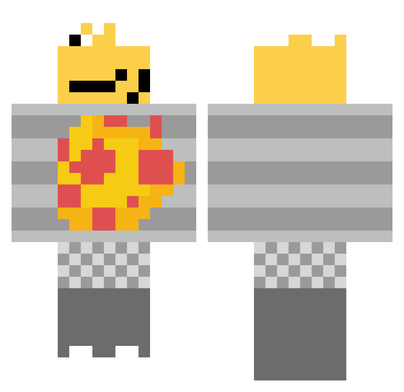 Fluff_name Minecraft skin, front and back view