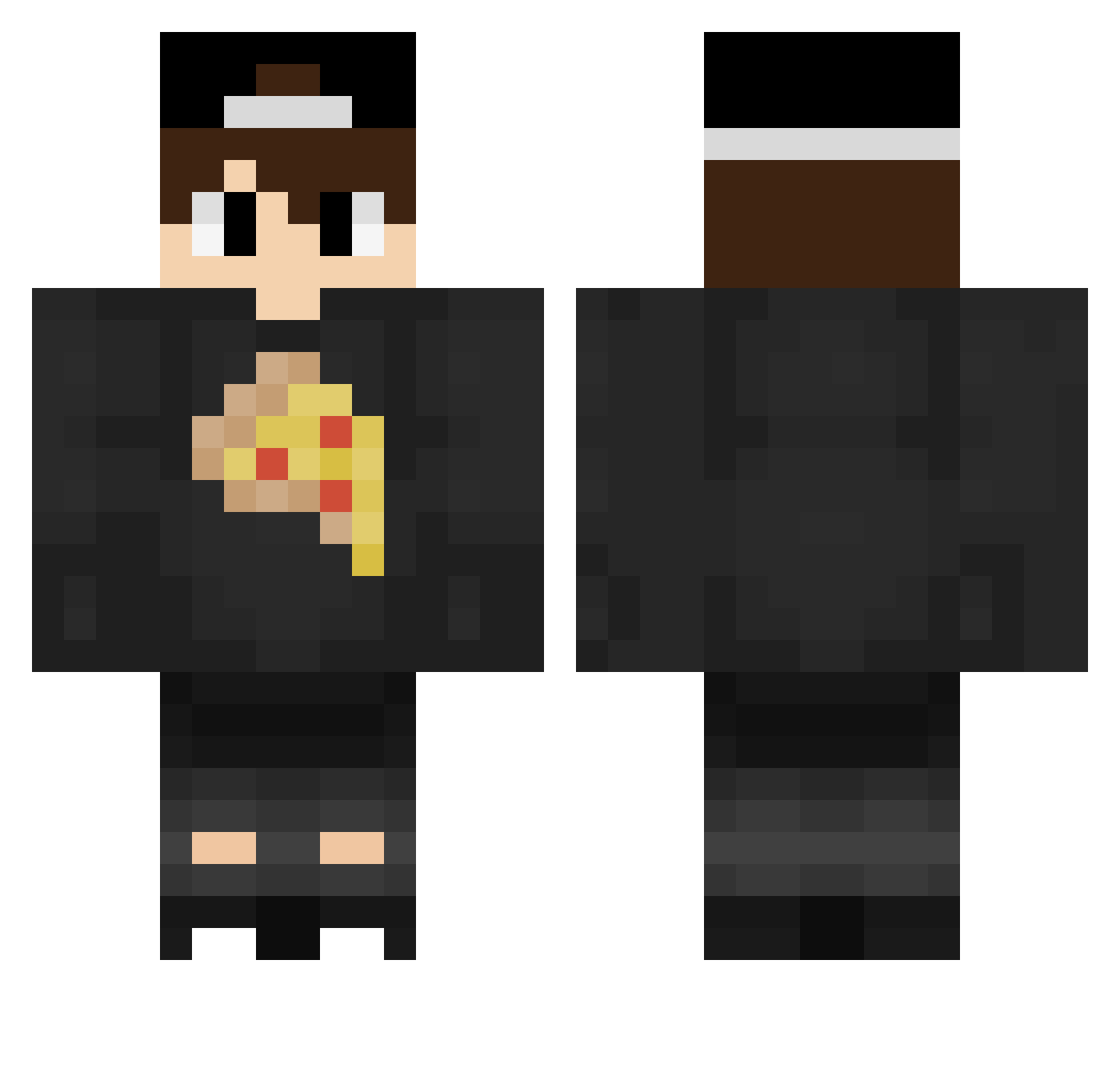 SonicAdventure Minecraft skin, front and back view