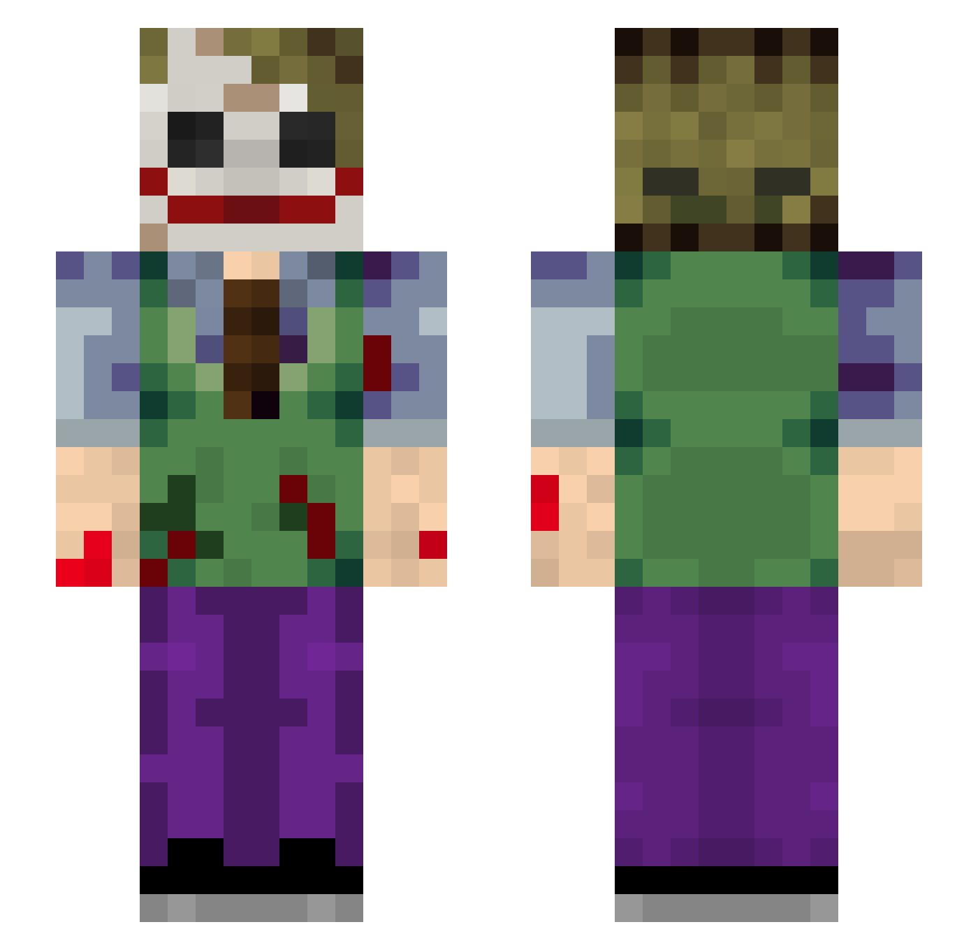 Hammerite Minecraft skin, front and back view