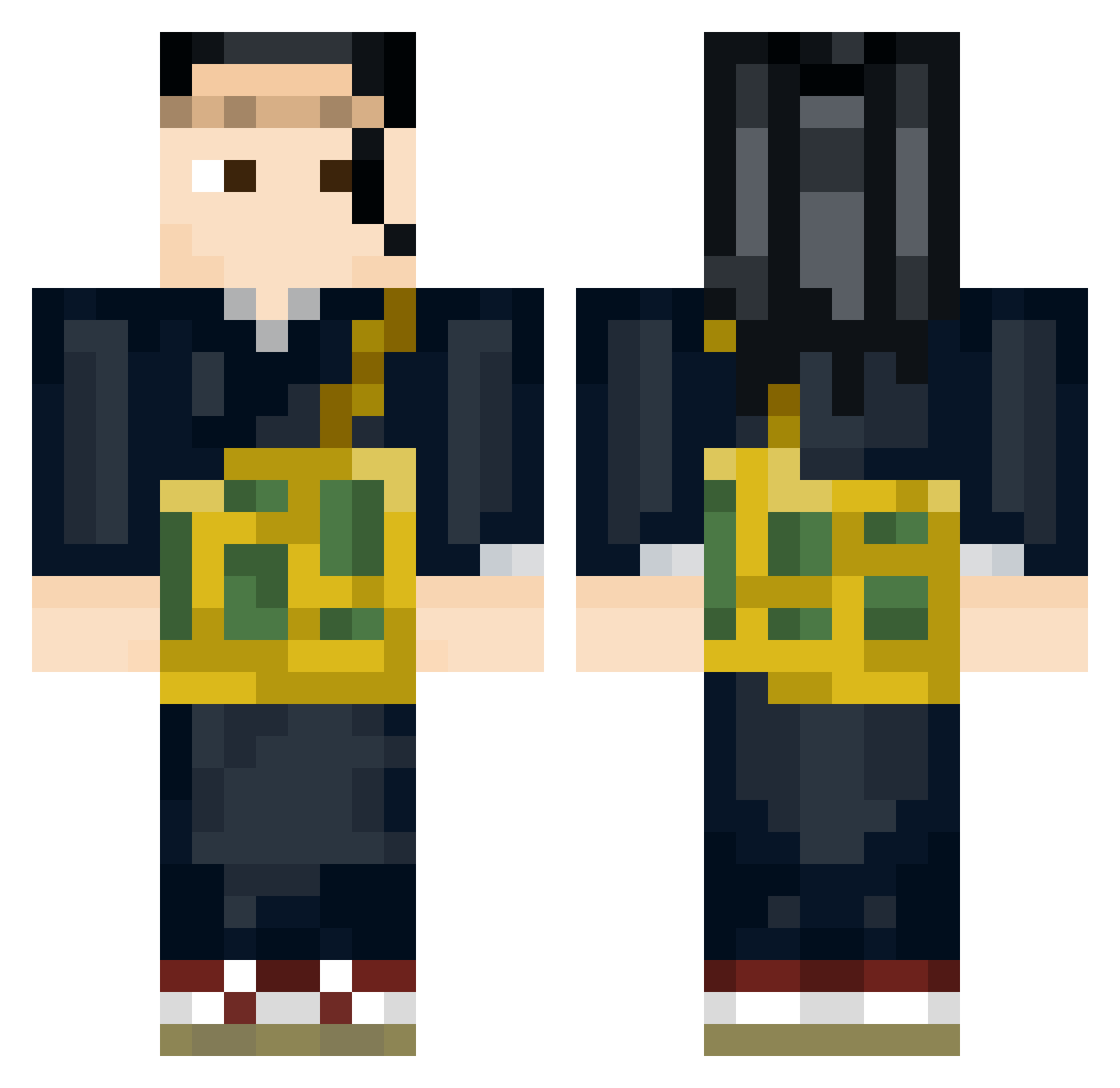 Xekolao Minecraft skin, front and back view
