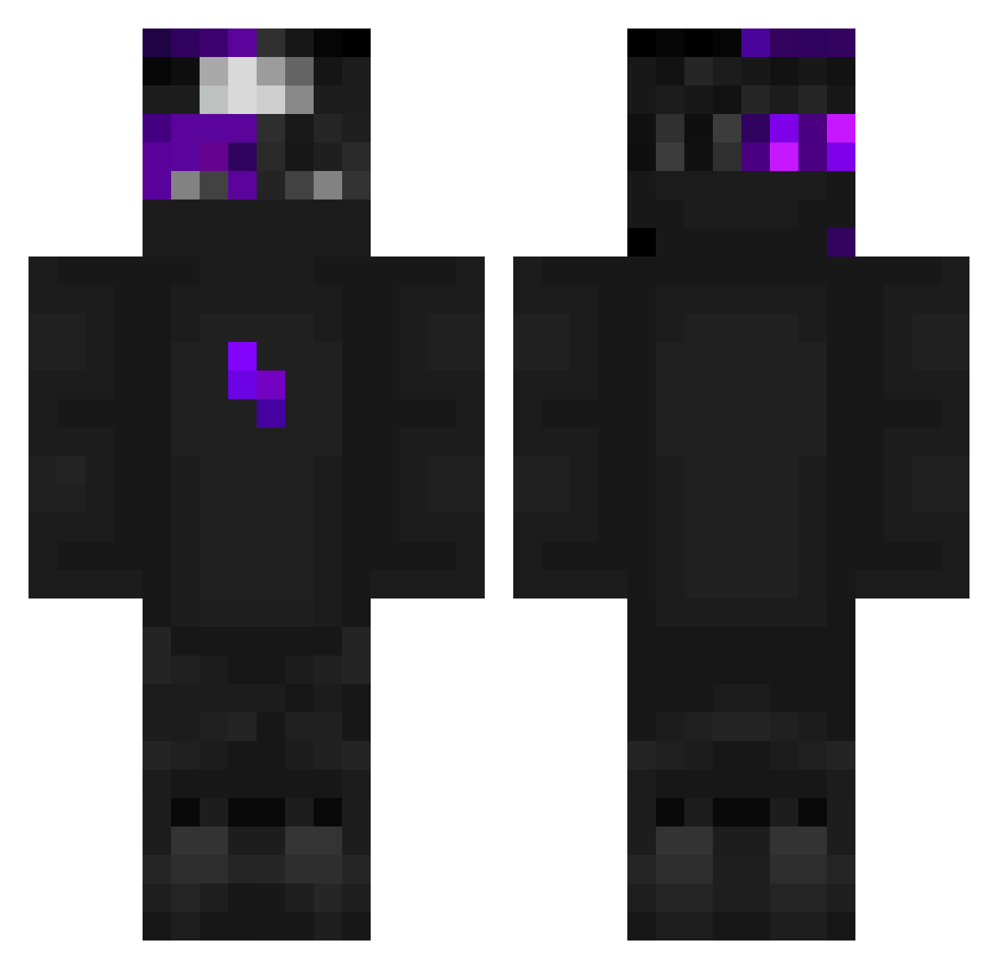 TrialsTired Minecraft skin, front and back view